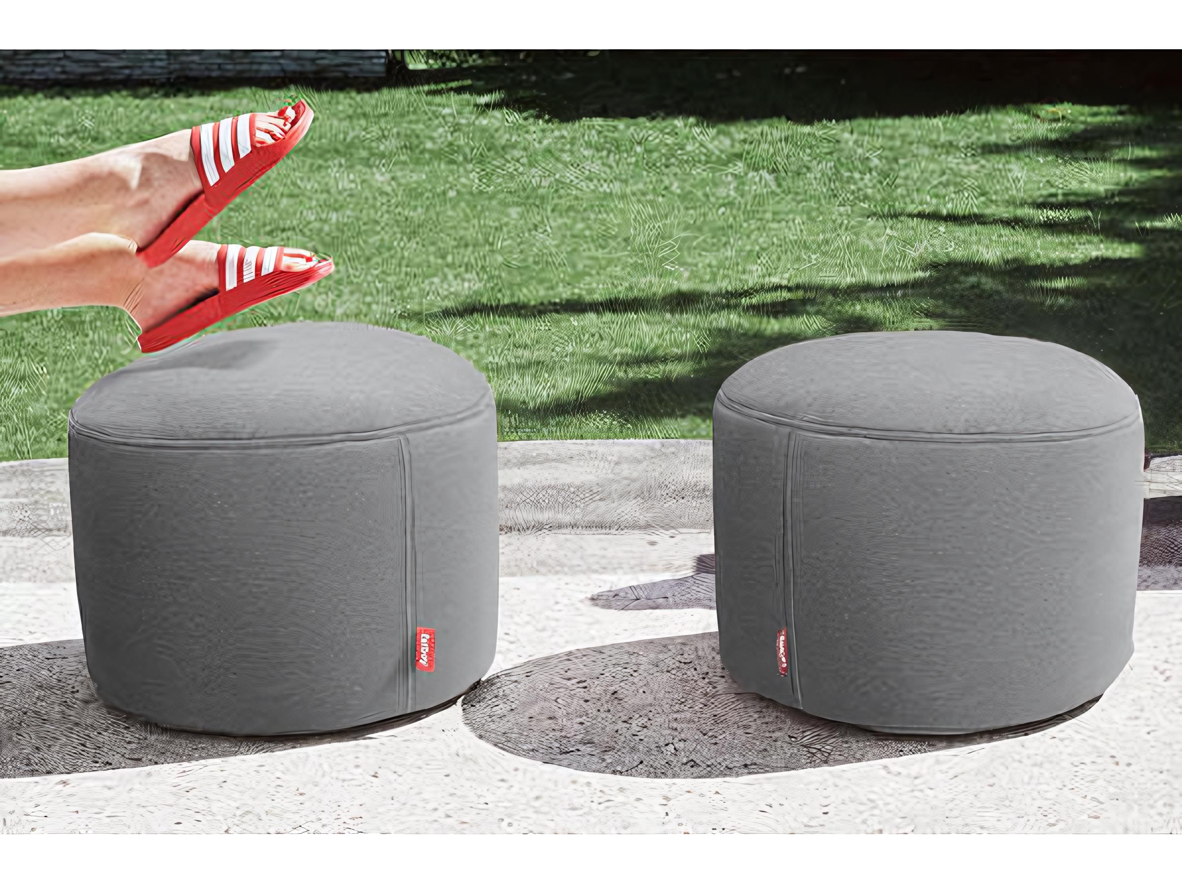 Fatboy Outdoor Point Pouf Ottoman in Rock Grey