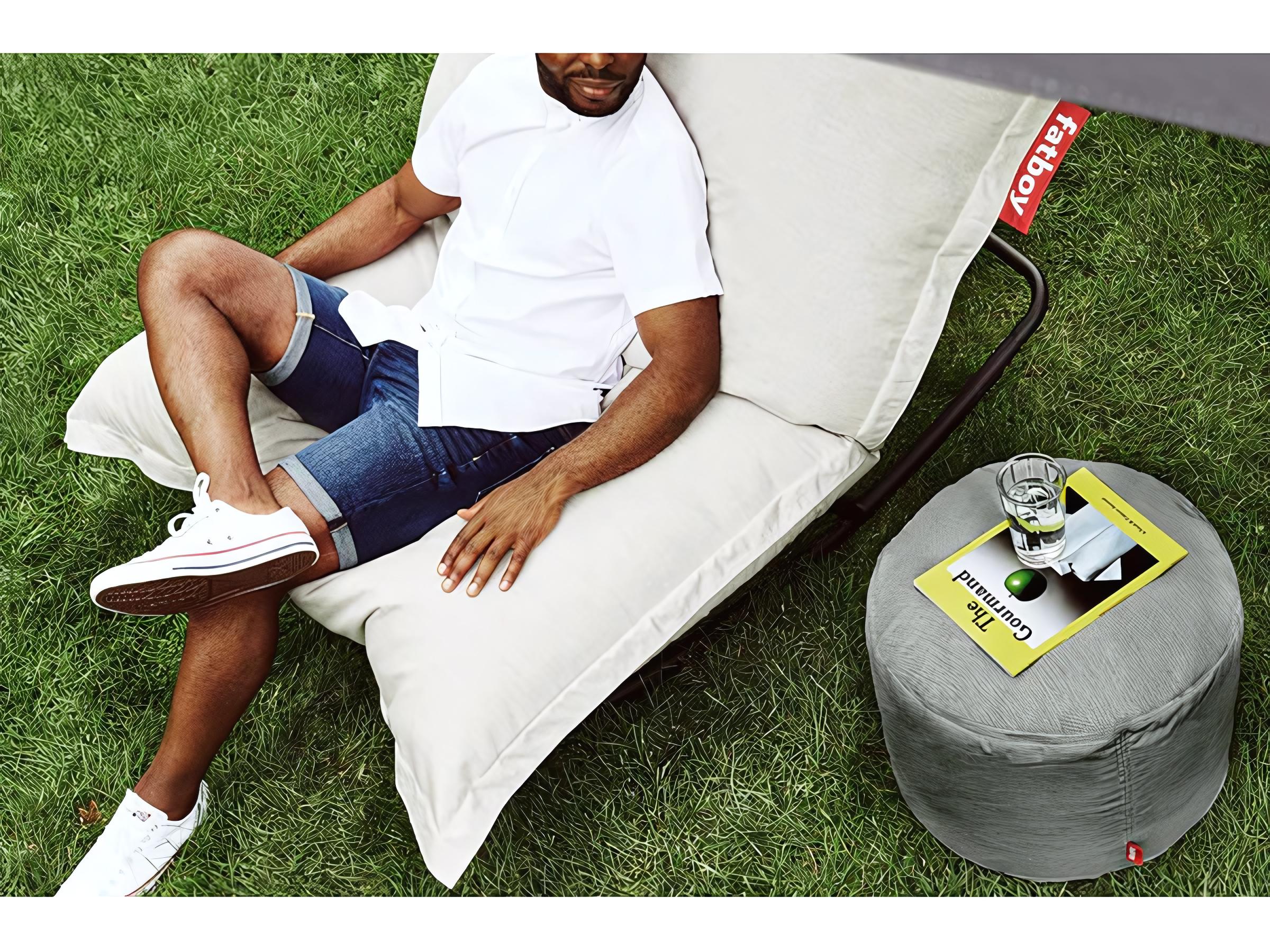 Fatboy Outdoor Point Pouf Ottoman in Rock Grey