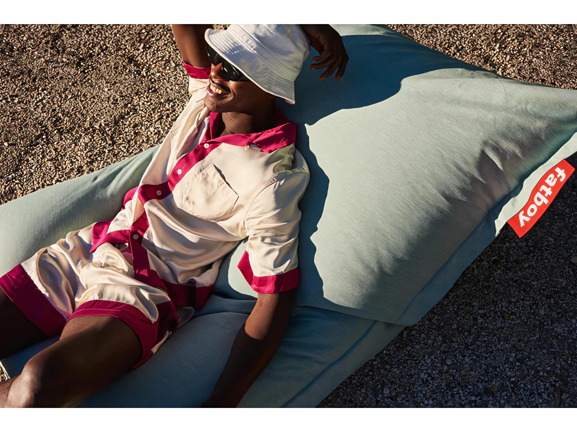 Fatboy Outdoor Original Bean Bag Chair Rock 'n Roll Rocker Bundle in Seafoam