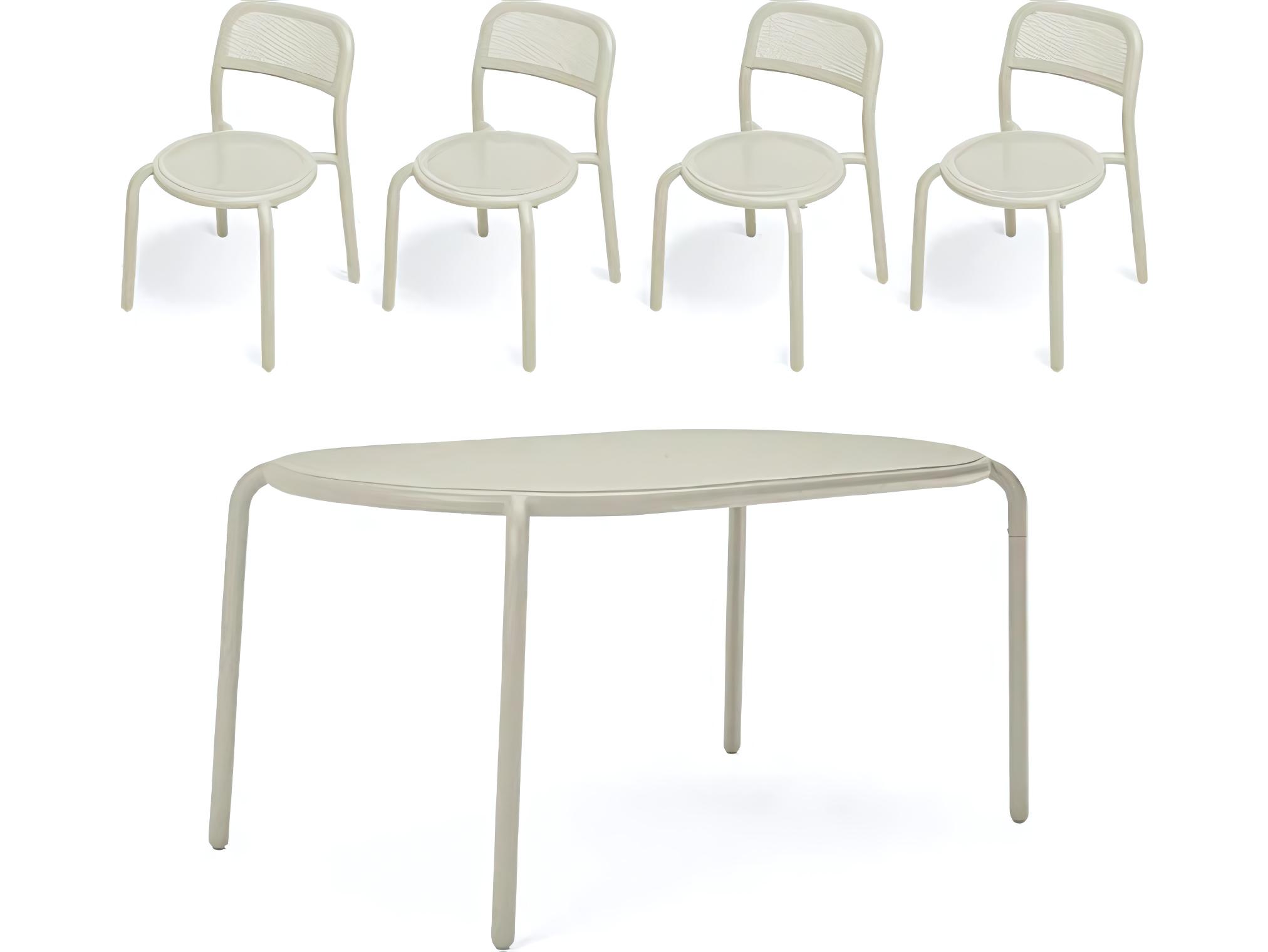 Fatboy Outdoor Toni Tavolo Dining Set with Side Chairs in Desert