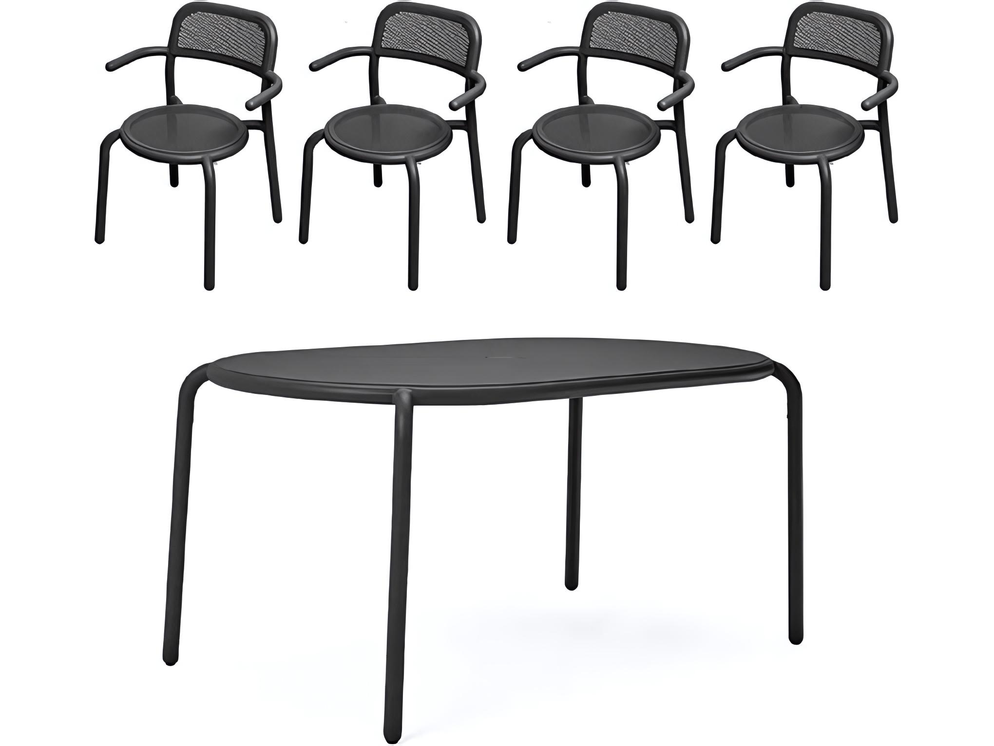 Fatboy Outdoor Toni Tavolo Dining Set with Armchairs in Anthracite