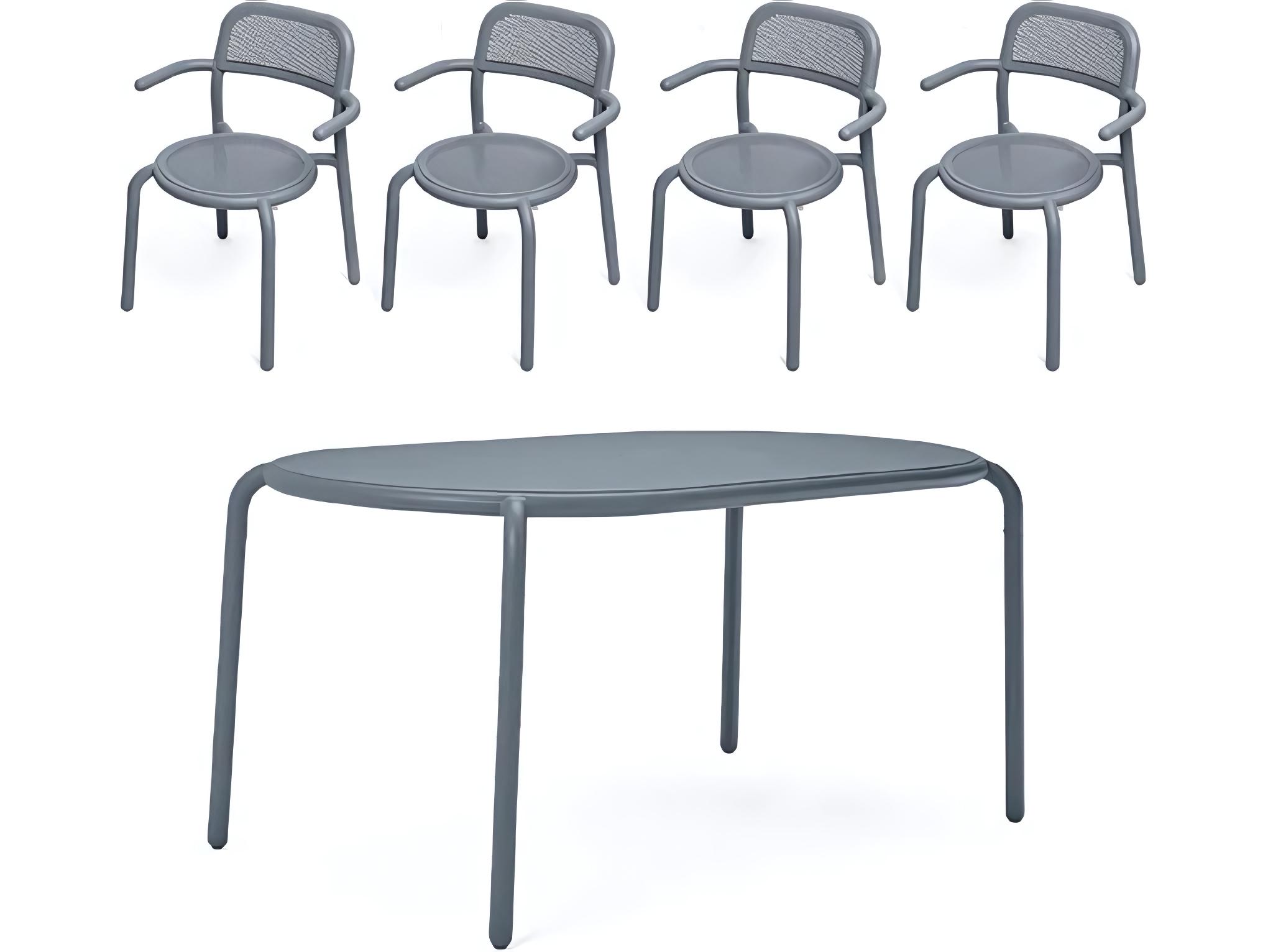 Fatboy Outdoor Toni Tavolo Dining Set with Armchairs in Elephant