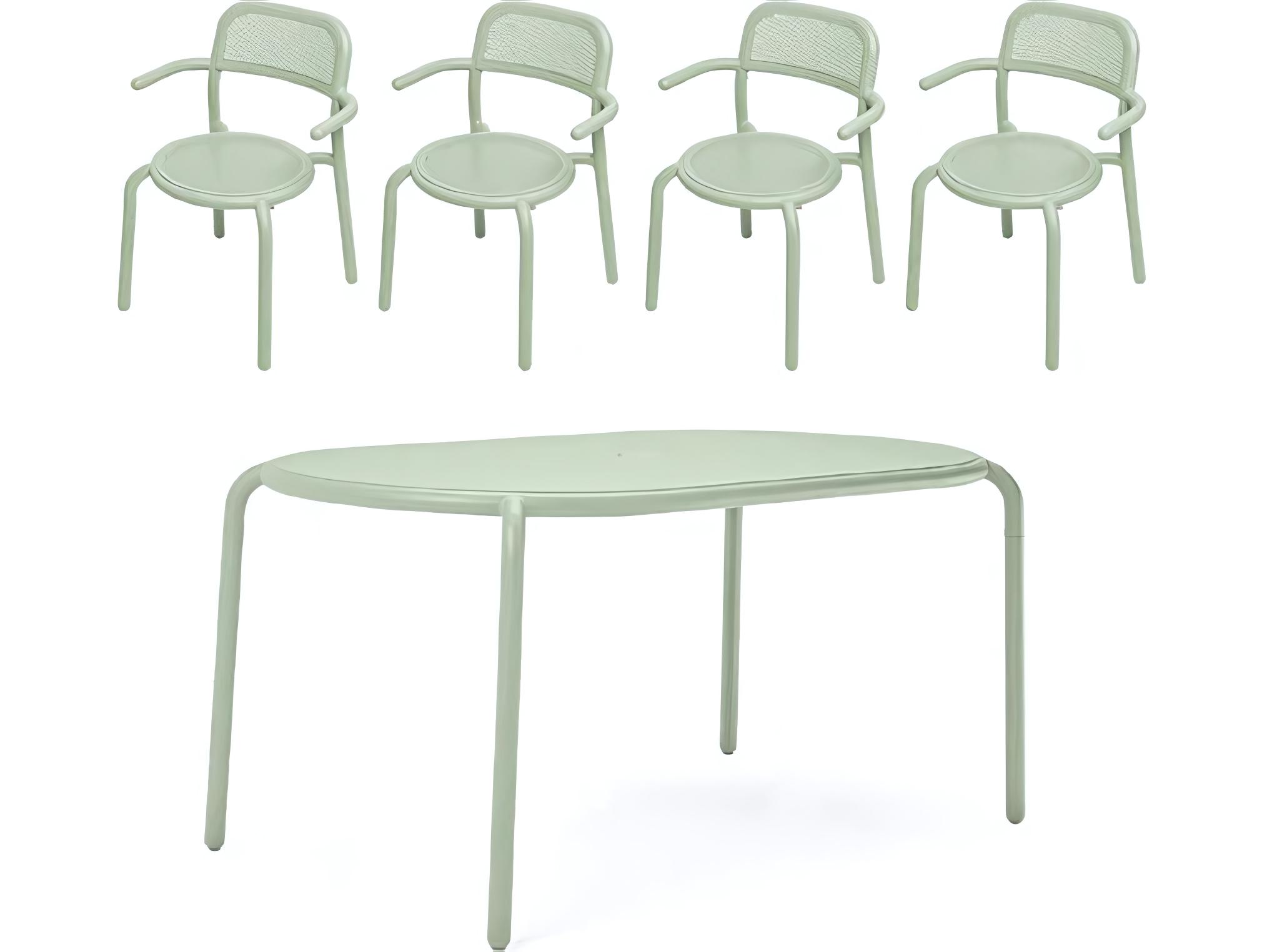 Fatboy Outdoor Toni Tavolo Dining Set with Armchairs in Mist Green