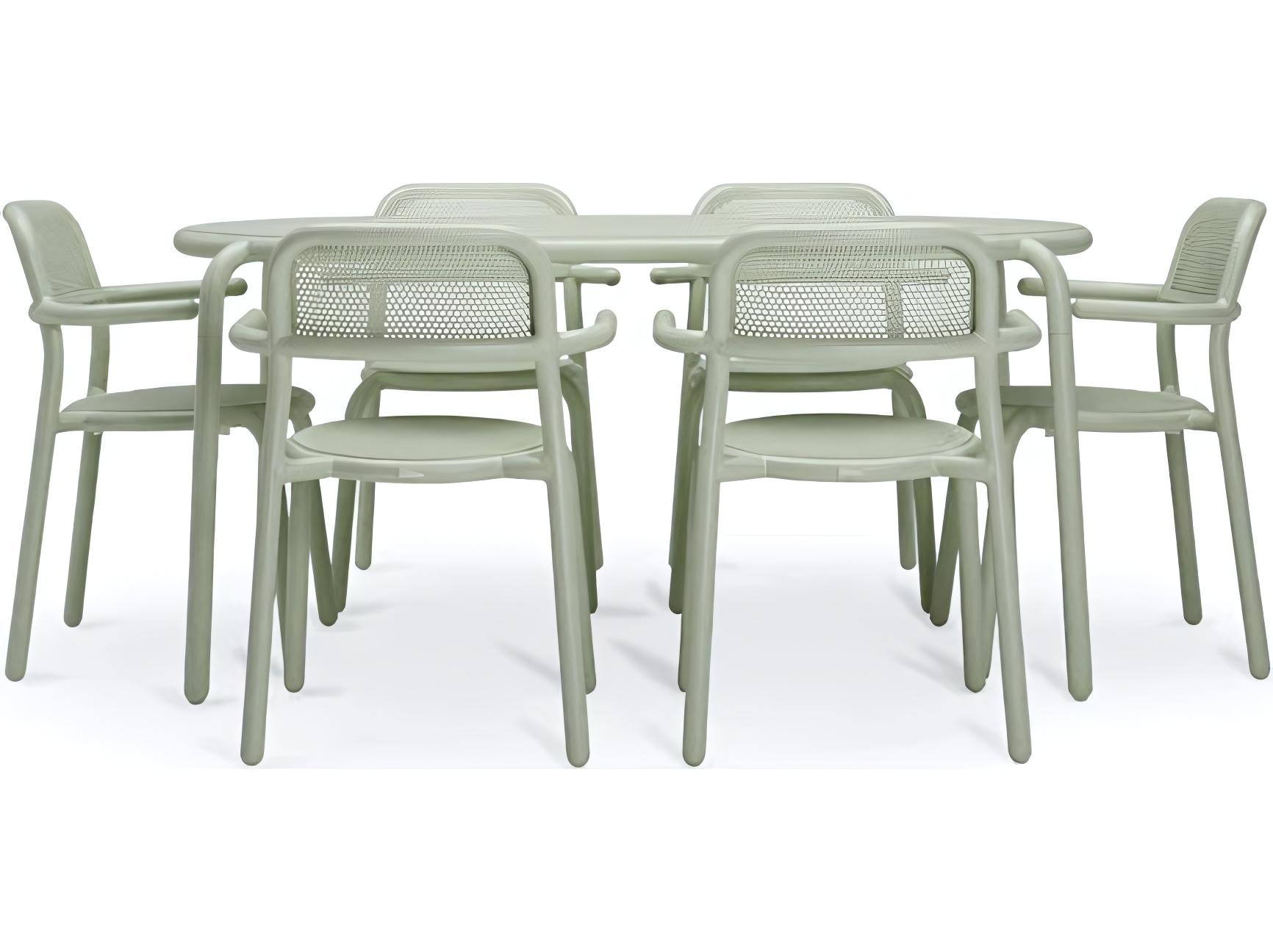 Fatboy Outdoor Toni Tavolo Dining Set with Armchairs in Mist Green