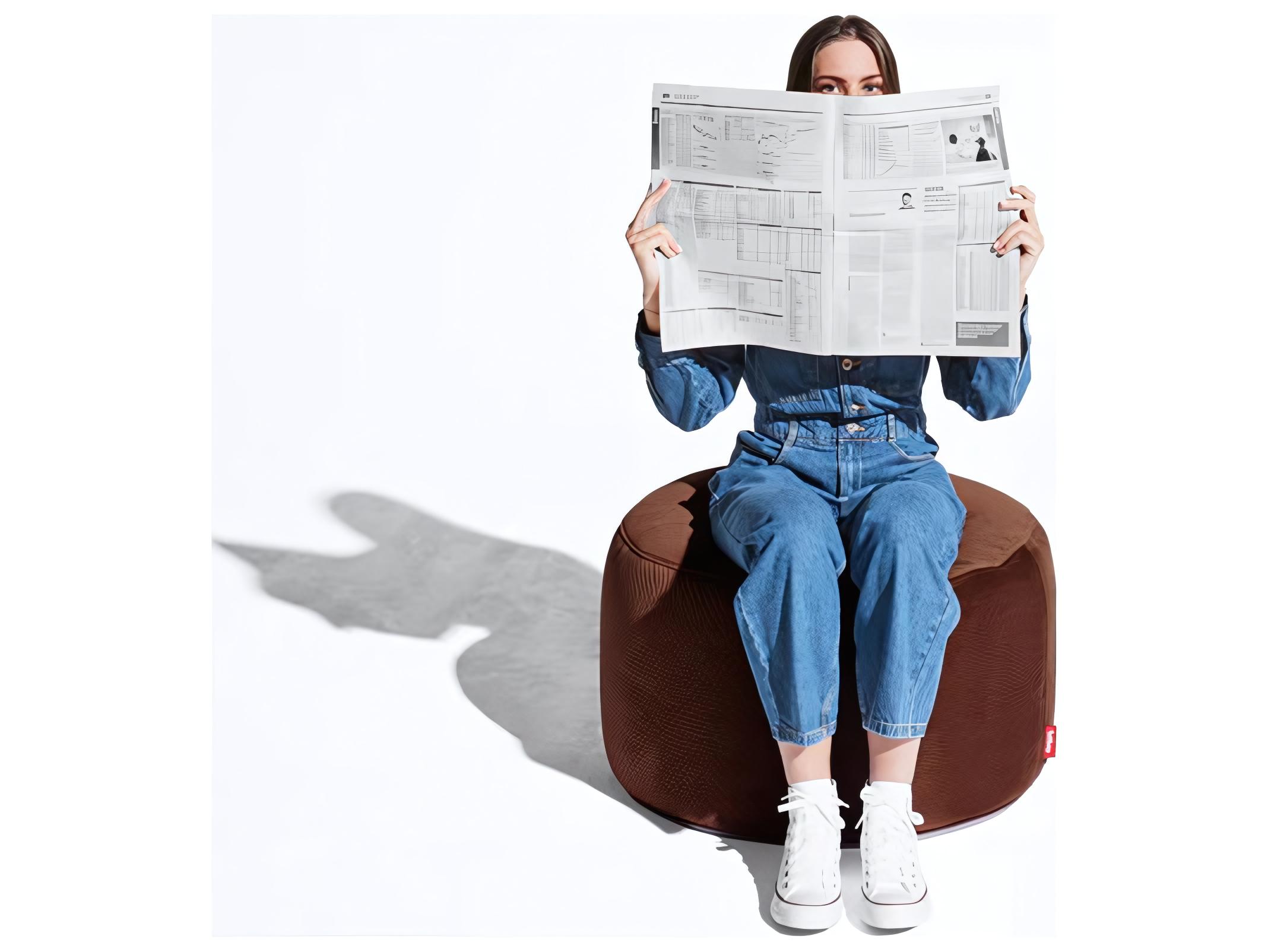 Fatboy Point Large Recycled Royal Velvet Pouf in Tobacco
