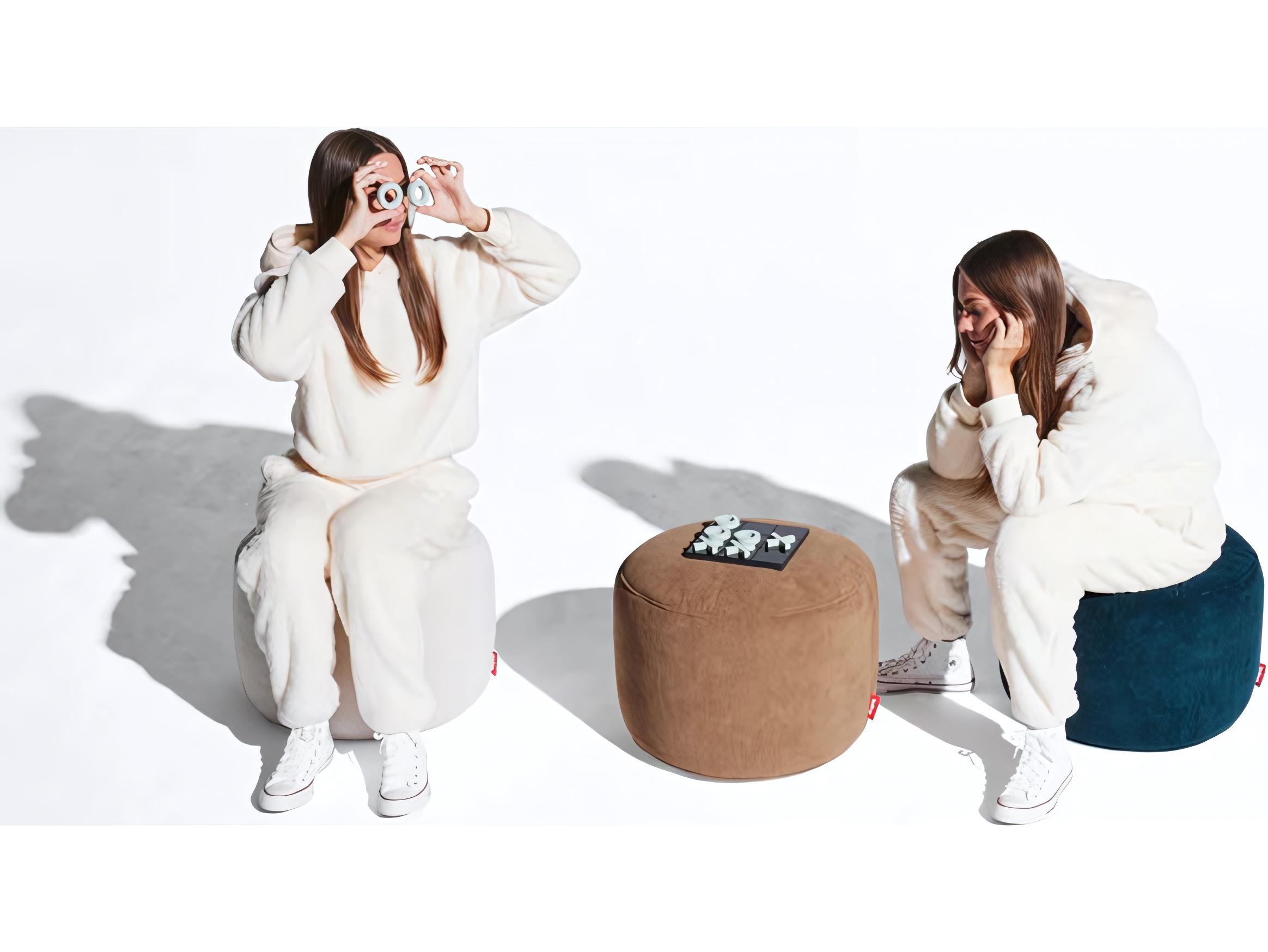 Fatboy Point Recycled Cord Pouf Ottoman in Teddy Bear