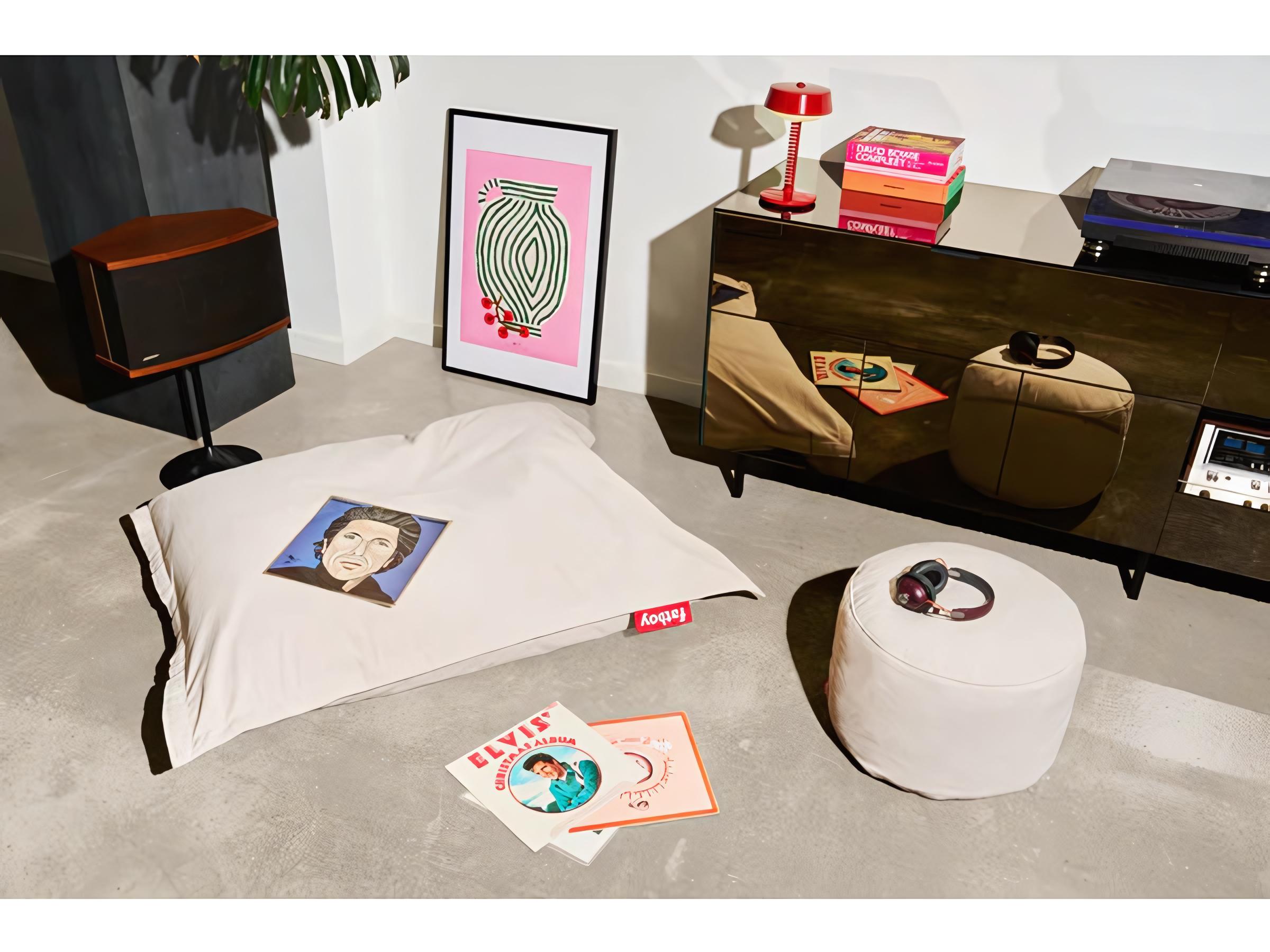 Fatboy Point Recycled Cord Pouf Ottoman in Cream