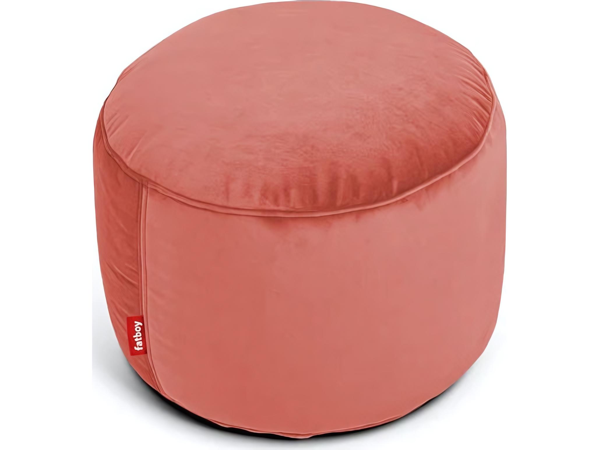 Fatboy Point Recycled Velvet Pouf Ottoman in Rhubarb