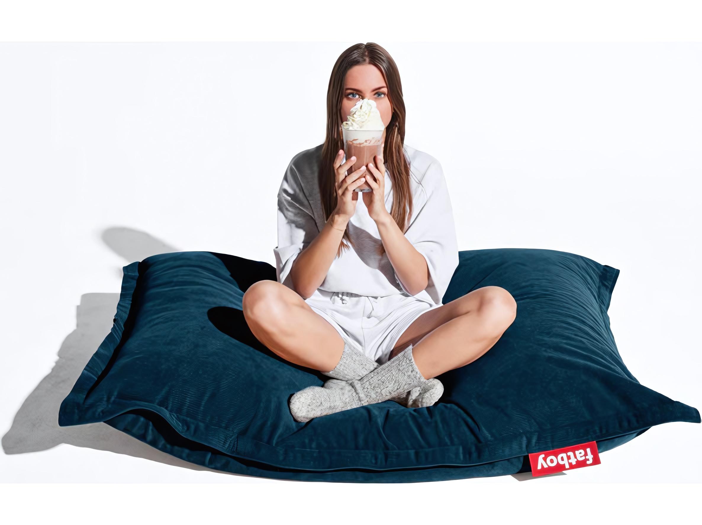 Fatboy Original Slim Recycled Cord Bean Bag Chair in Deep Blue