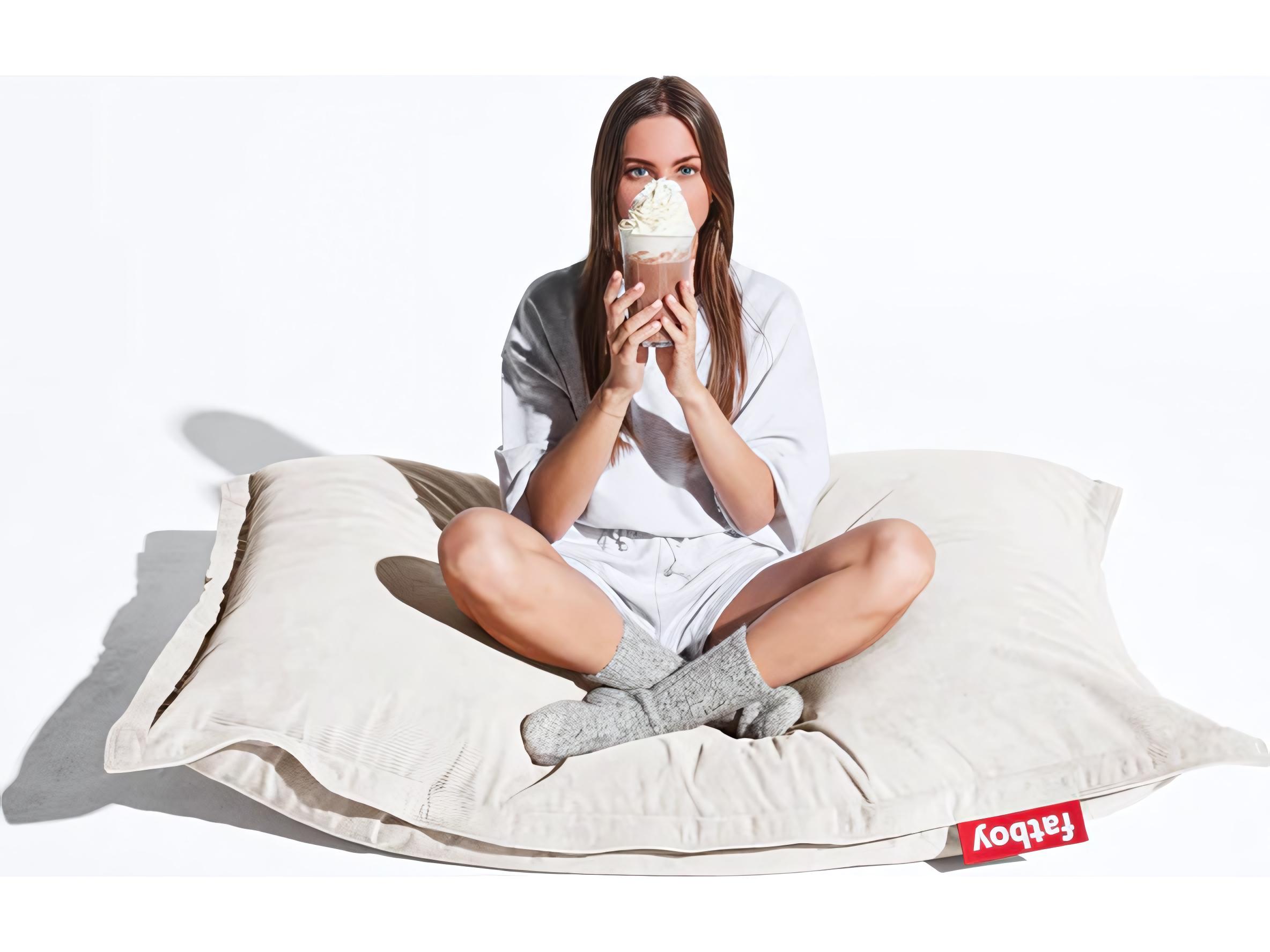 Fatboy Original Slim Recycled Cord Bean Bag Chair in Cream