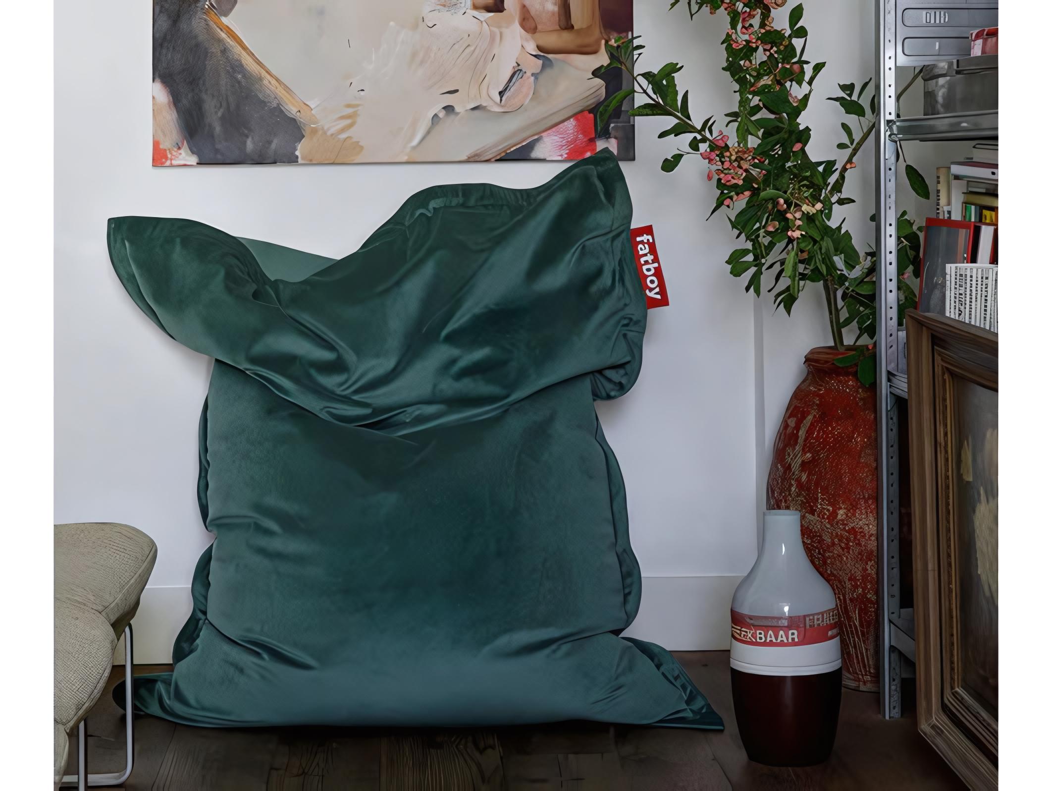 Fatboy Original Slim Recycled Velvet Bean Bag Chair in Petrol