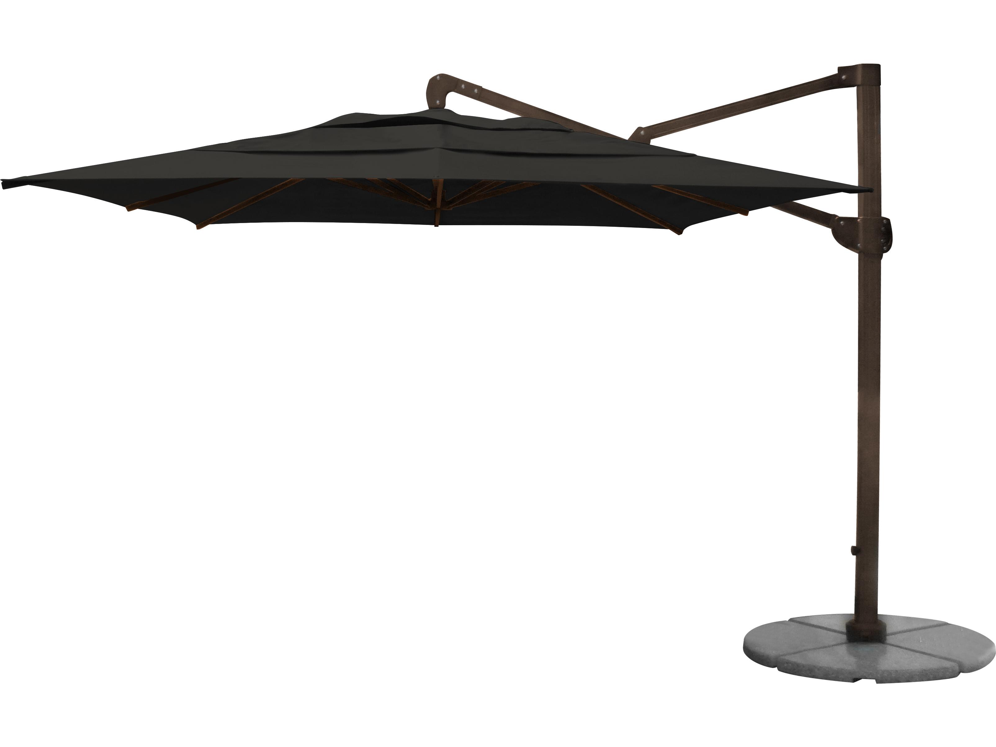 Fiberbuilt Outdoor Umbrellas Cantilever 10 Foot Square Trigger Crank with Base