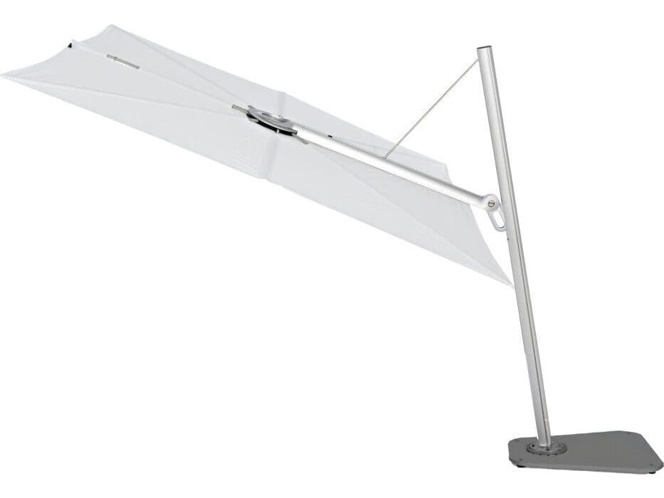 Fiberbuilt Outdoor Patio Umbrellas Euro Edge Aluminum Platinum 10 Foot Square Push Button Outdoor Patio Umbrella