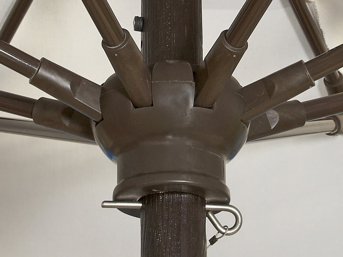 Fiberbuilt Patio Umbrellas Prestige Diamante 11 Foot Octagon Pulley & Pin Fiber Teak Patio Umbrella