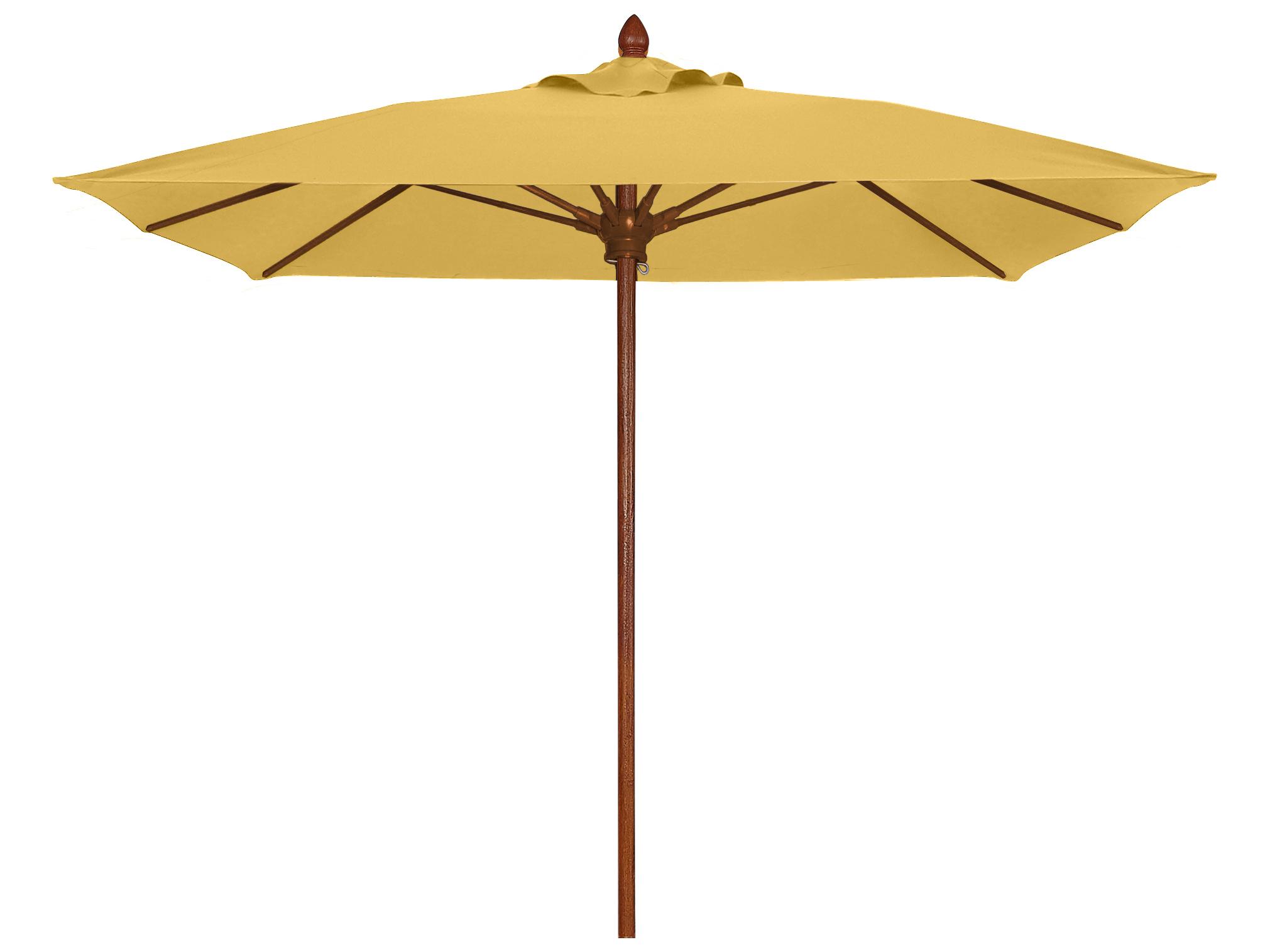 Fiberbuilt Outdoor Umbrellas Augusta Fiber Teak 6 Foot Square Pully Lift Outdoor Umbrella