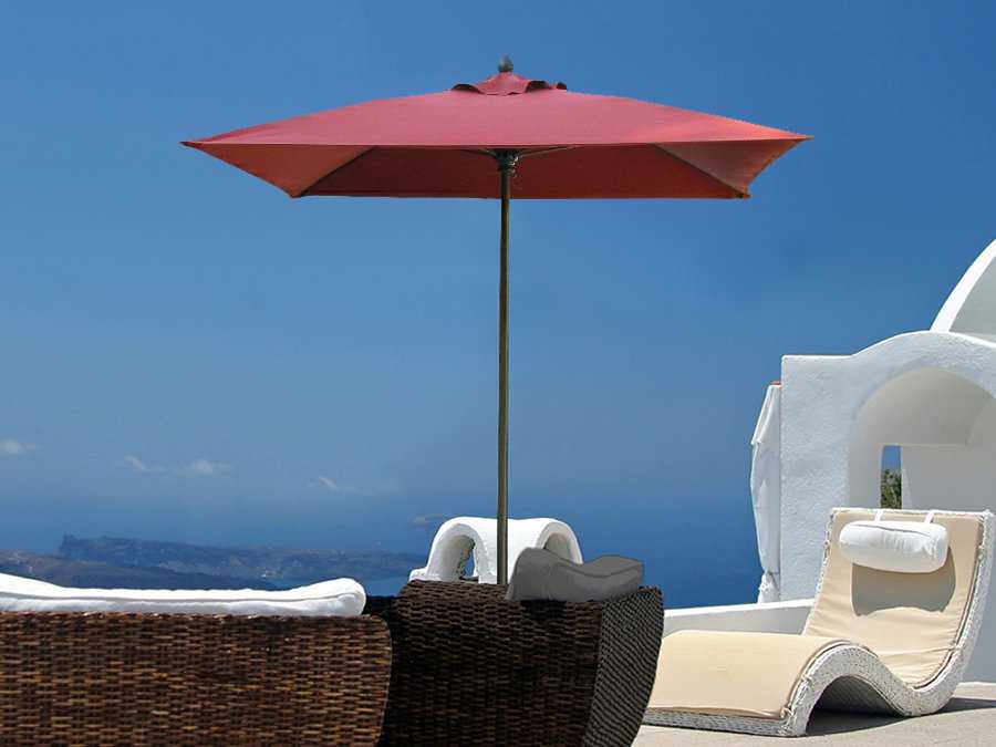 Fiberbuilt Lucaya 6 Foot Square Aluminum Outdoor Patio Umbrella