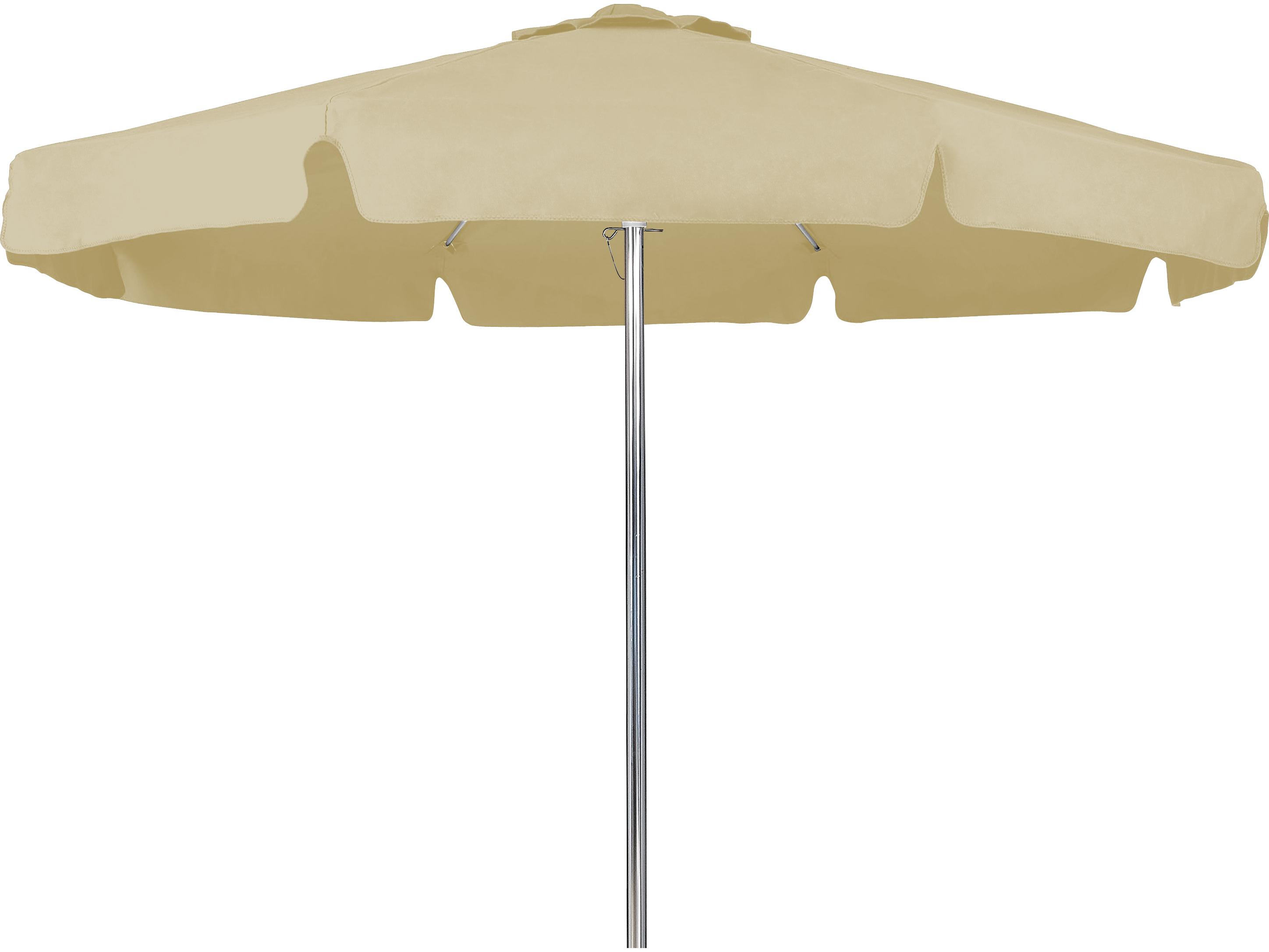 Fiberbuilt Outdoor Umbrellas Beach Aluminum Mill 7.5 Foot Octagon Push Up Outdoor Umbrella