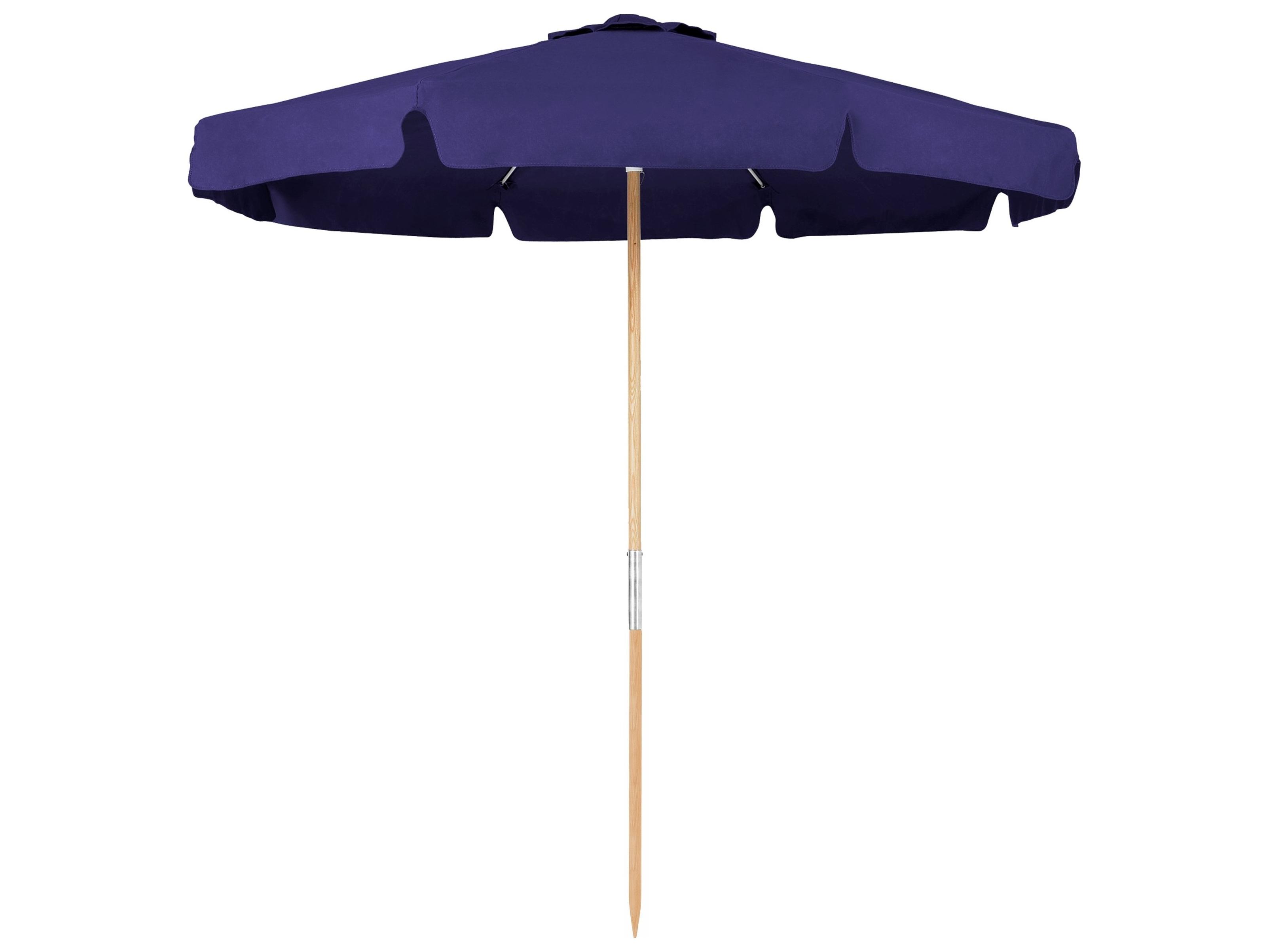 Fiberbuilt Outdoor Patio Umbrellas Beach Oakwood Natural Oak 7.5 Foot Octagon Push Up Outdoor Patio Umbrella
