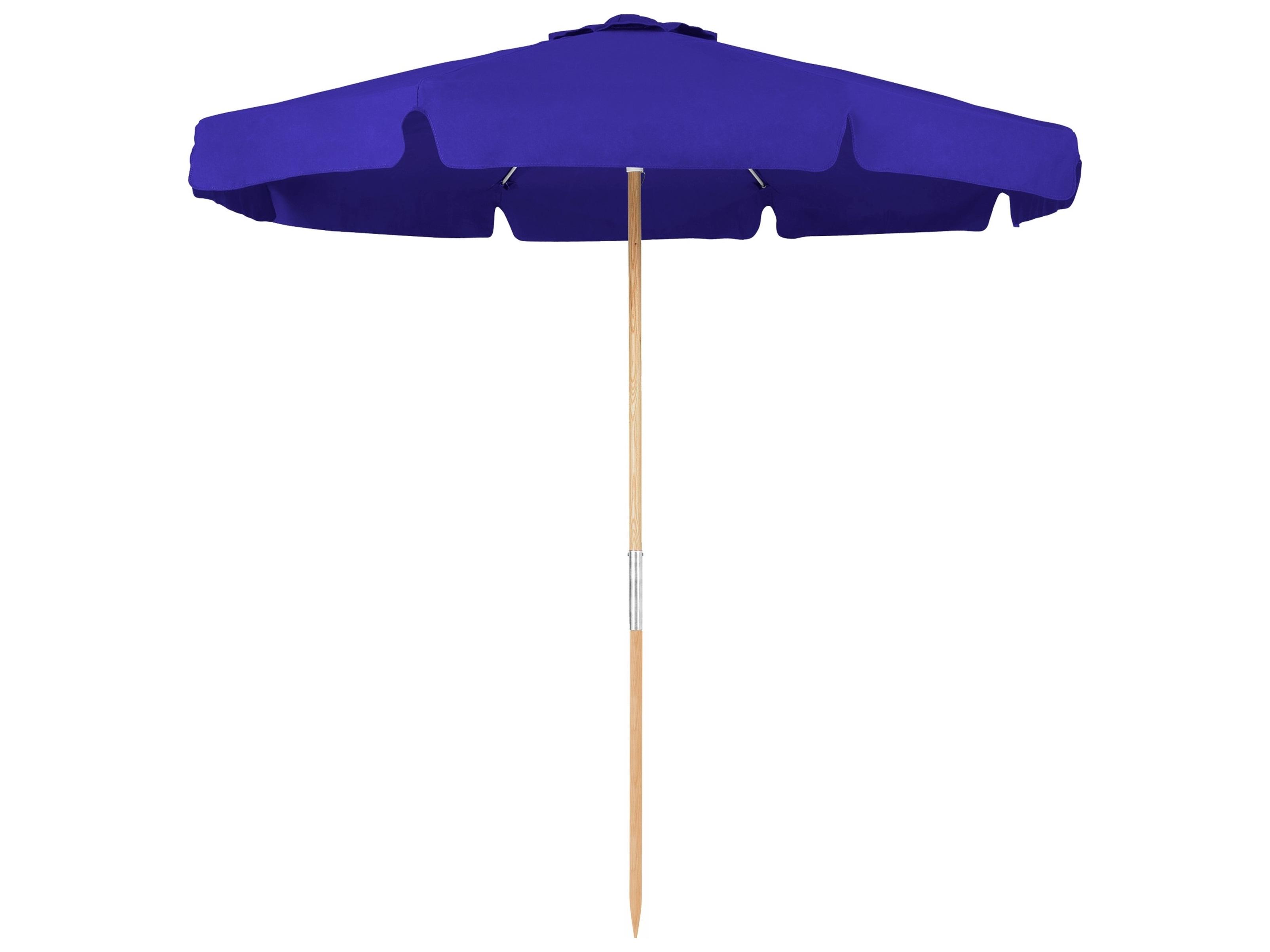 Fiberbuilt Outdoor Patio Umbrellas Beach Oakwood Natural Oak 7.5 Foot Octagon Push Up Outdoor Patio Umbrella
