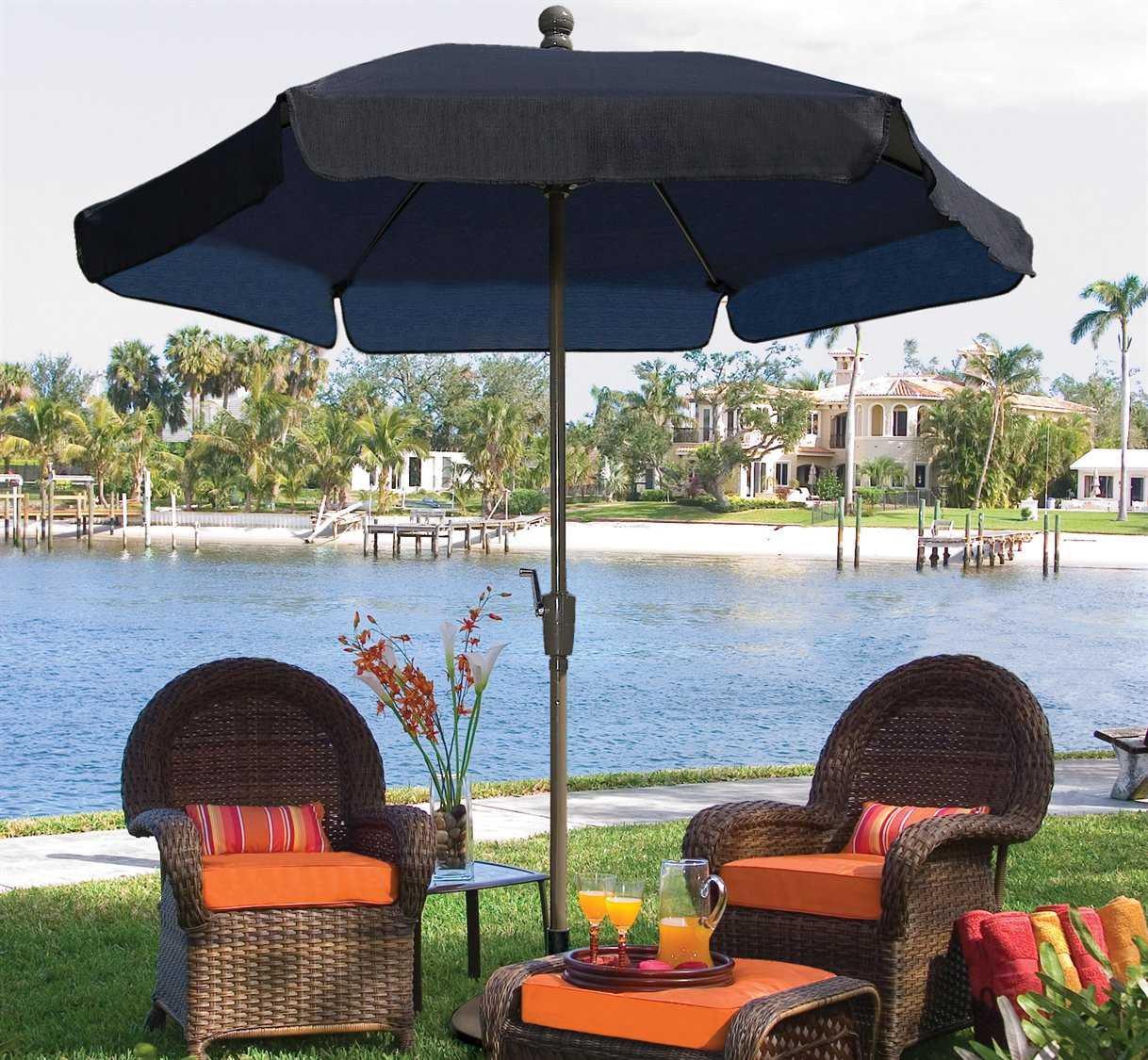 Fiberbuilt Home 7.5 Foot Hexagon Aluminum Outdoor Patio Umbrella