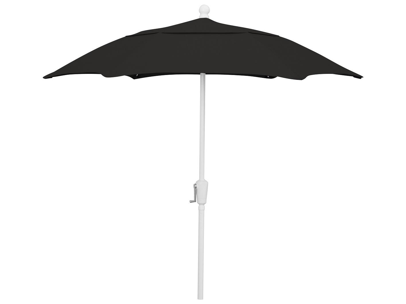 Fiberbuilt Umbrellas Patio Fiberglass White 7.5 Foot Hexagon Crank Umbrella