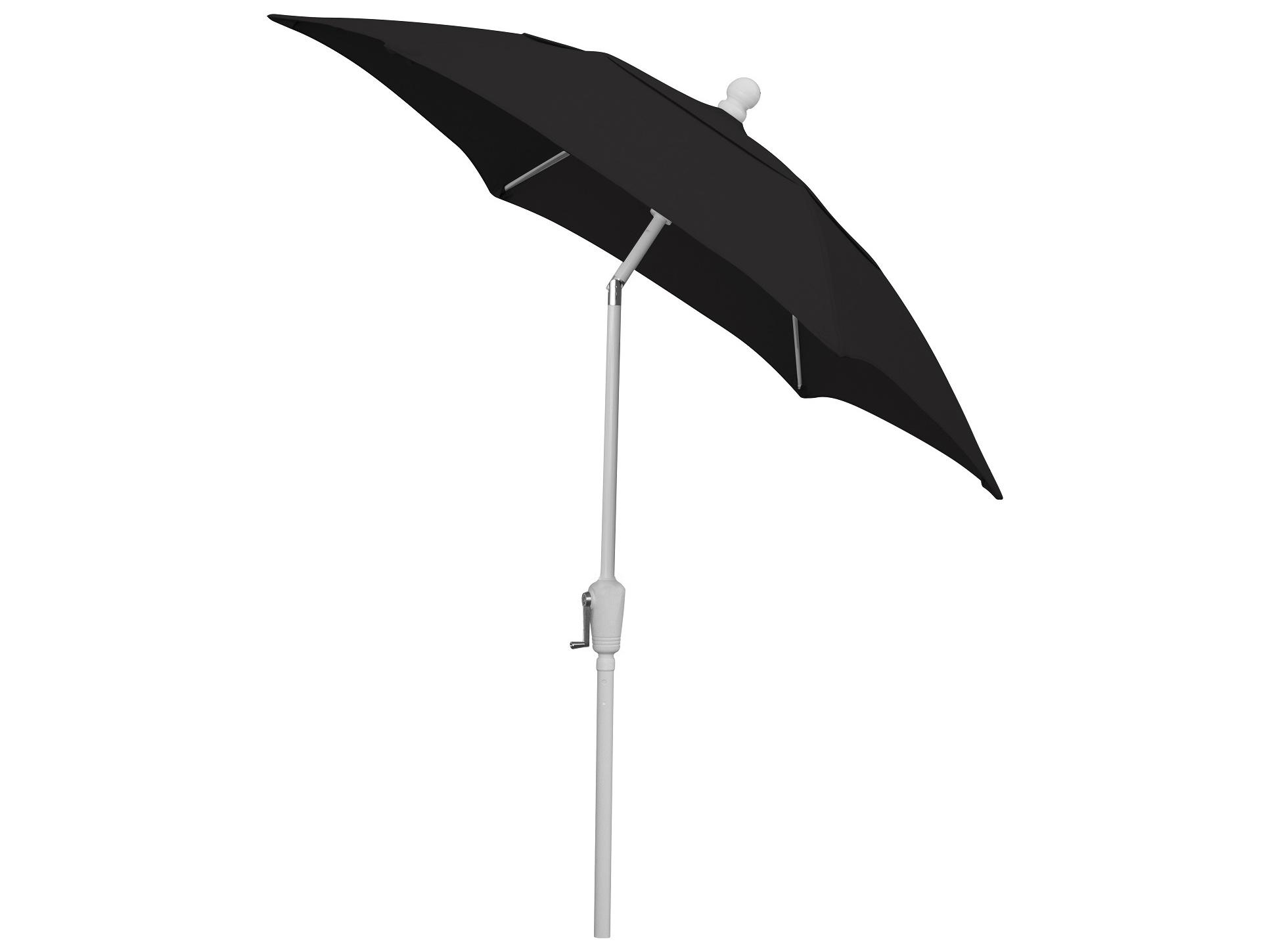 Fiberbuilt Umbrellas Patio Fiberglass White 7.5 Foot Hexagon Crank Umbrella
