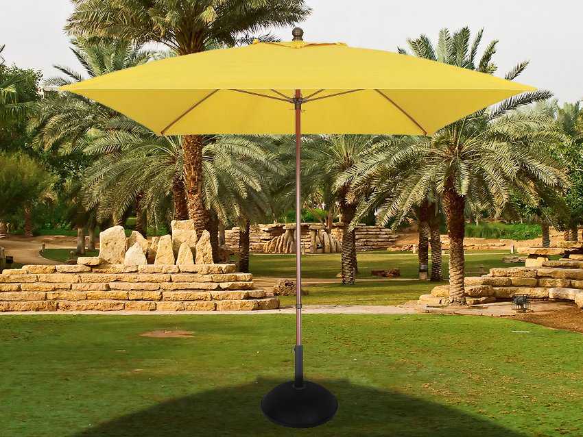 Fiberbuilt Lucaya 7.5 Foot Square Pulley Aluminum Outdoor Patio Umbrella