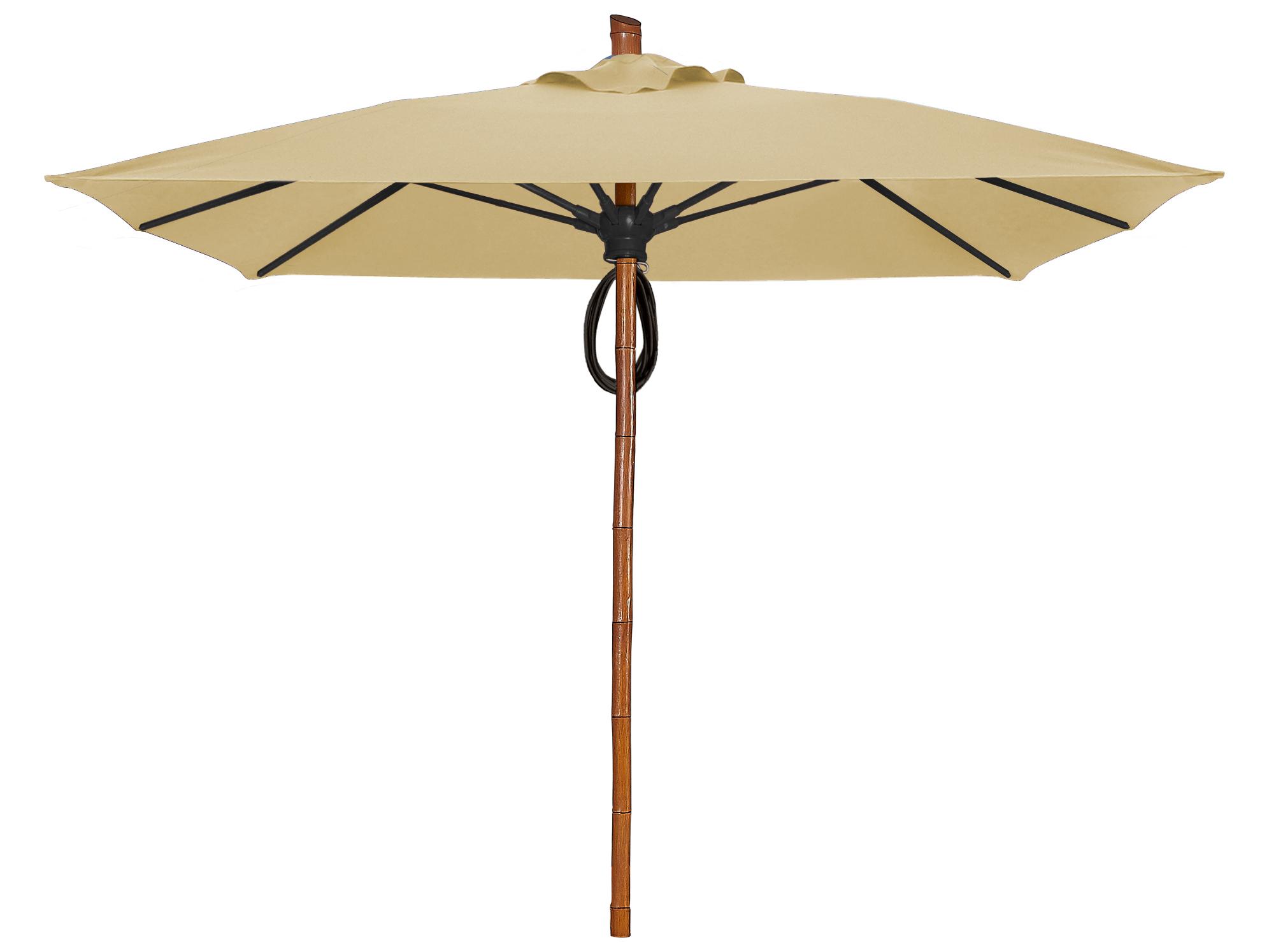 Fiberbuilt Outdoor Umbrellas Prestige - Bambusa Fiberglass 7.5 Foot Square Pulley & Pin Outdoor Umbrella