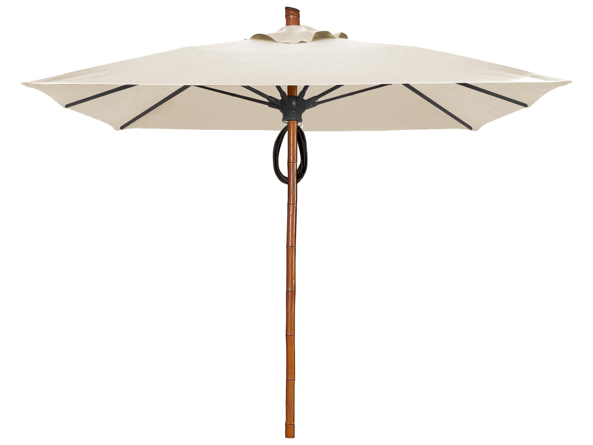 Fiberbuilt Outdoor Umbrellas Prestige - Bambusa Fiberglass 7.5 Foot Square Pulley & Pin Outdoor Umbrella
