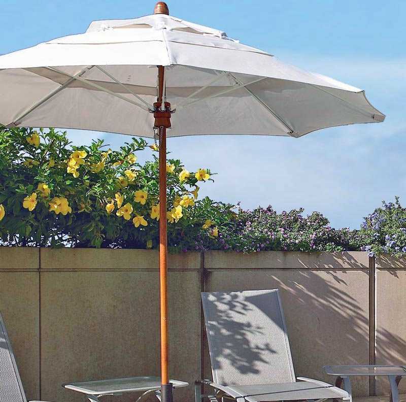 Fiberbuilt Bridgewater Fiber Teak 8 Foot Octagon Wood Outdoor Patio Umbrella