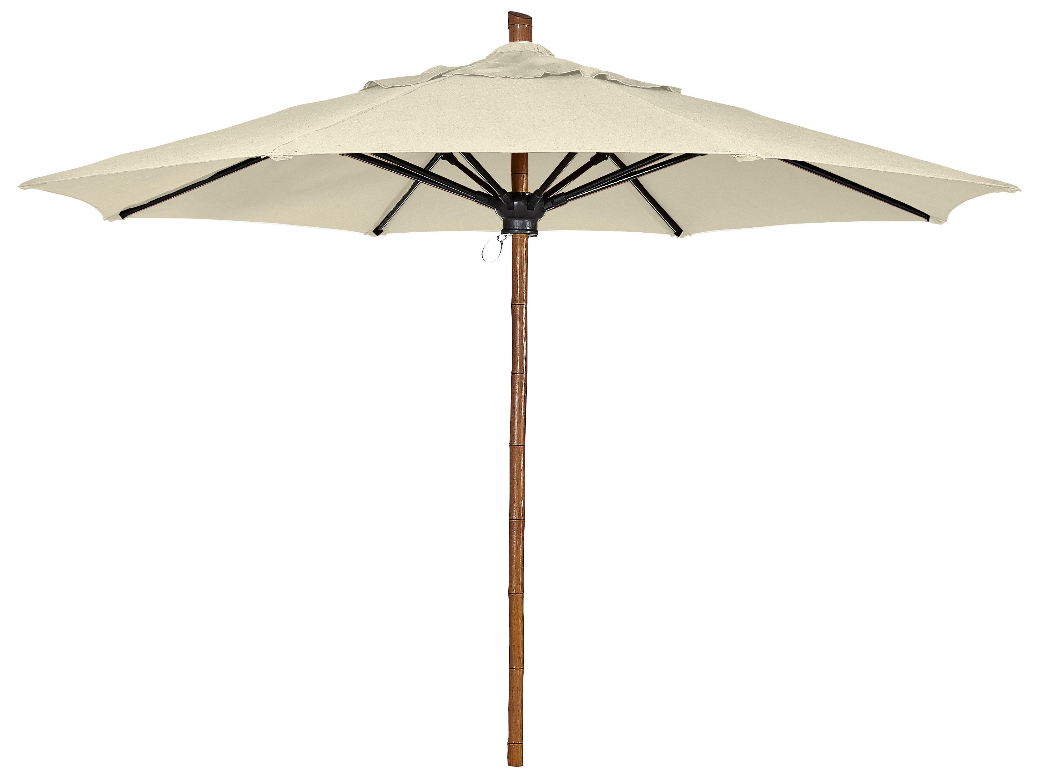 Fiberbuilt Outdoor Patio Umbrellas Prestige - Bambusa Fiberglass 9 Foot Octagon Pulley & Pin Outdoor Patio Umbrella