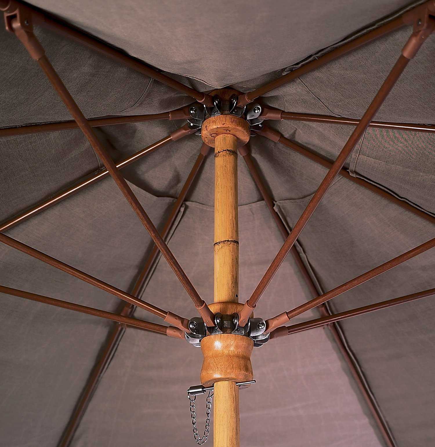 Fiberbuilt Bambusa Fiber Teak 9 Foot Octagon Wood Outdoor Umbrella