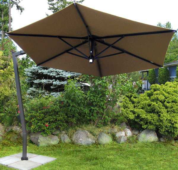 FIM C-Series Aluminum 10.5 Foot Hexagon Cantilever Patio Umbrella