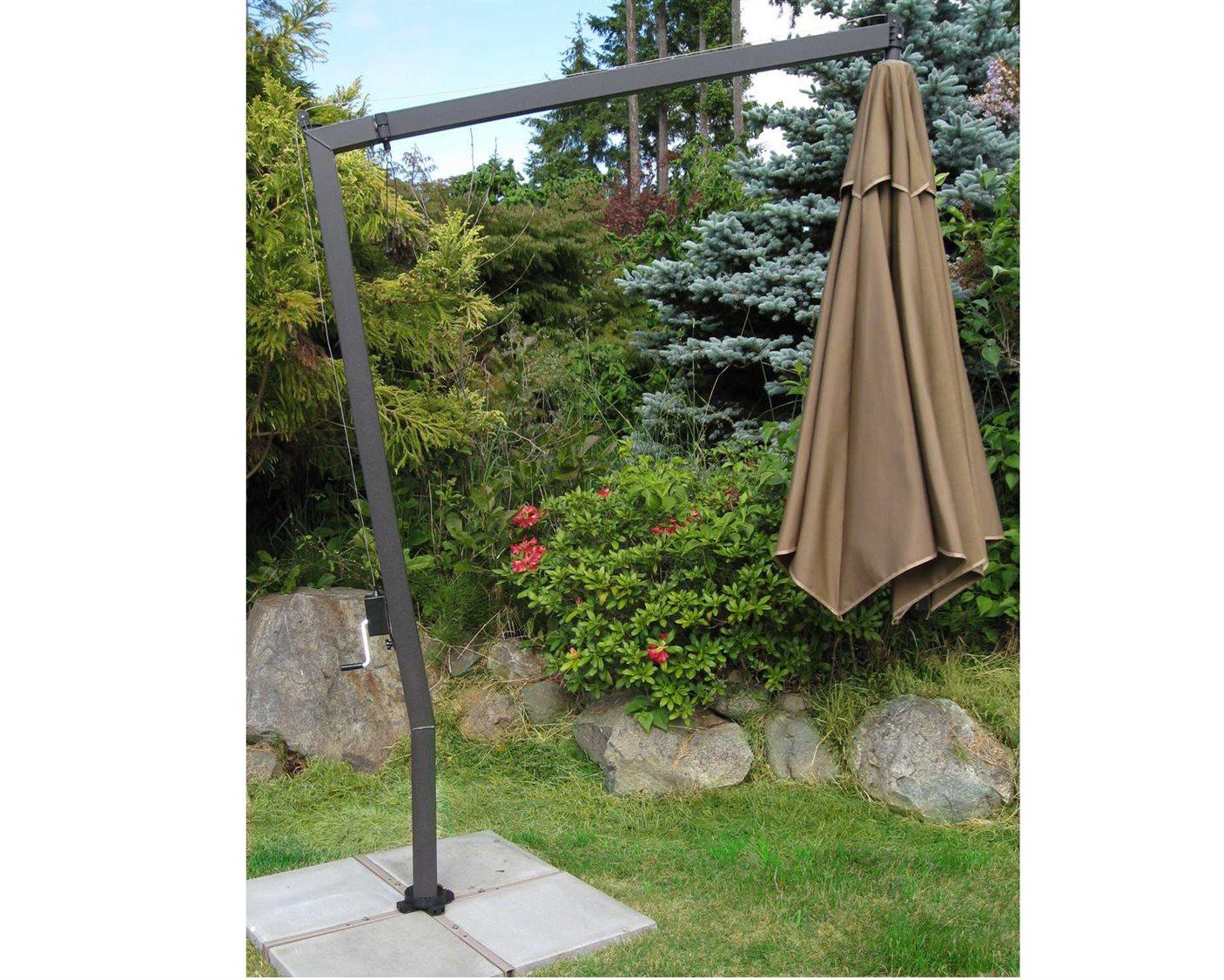 FIM C-Series Aluminum 10.5 Foot Hexagon Cantilever Patio Umbrella