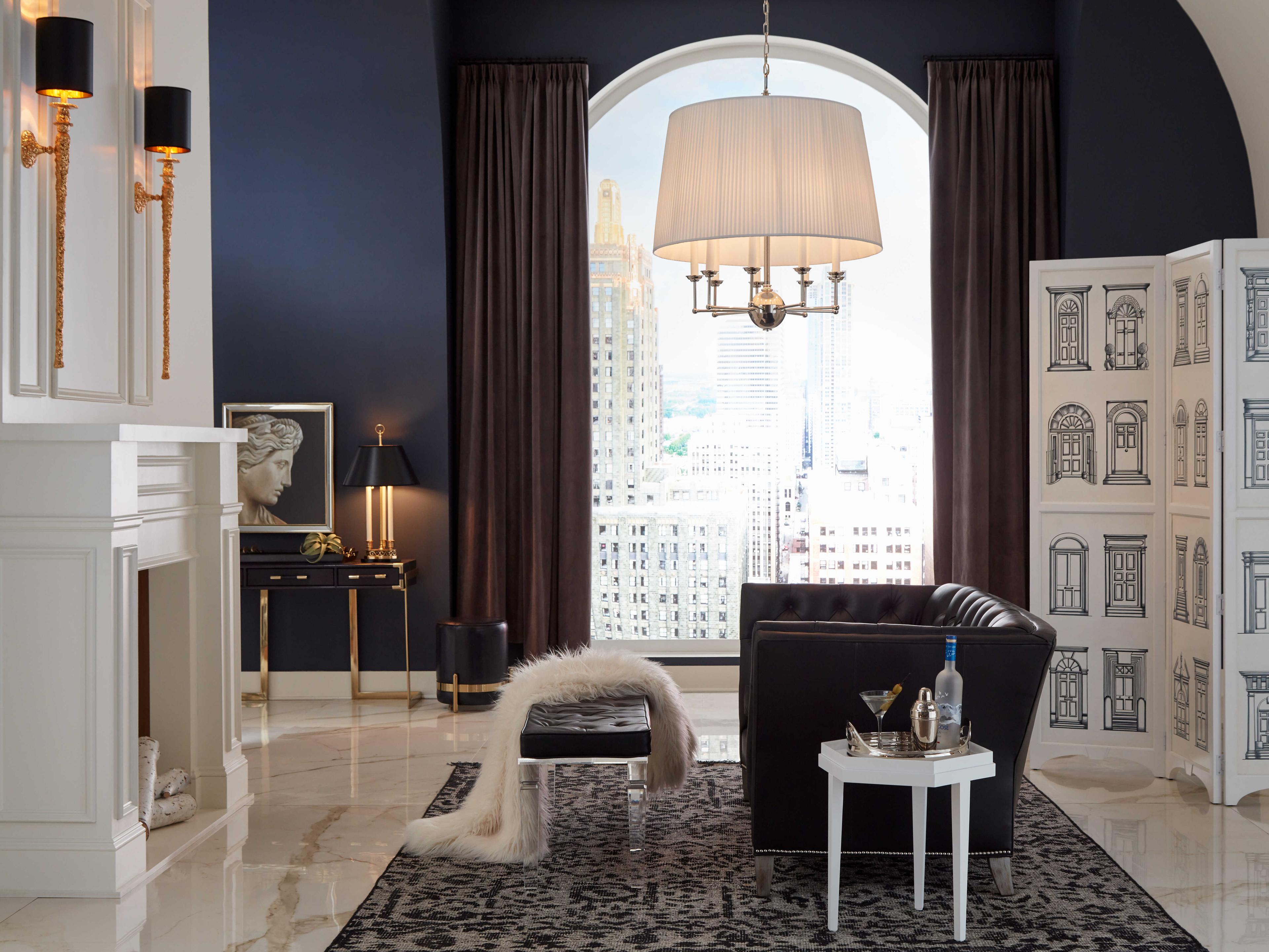 Frederick Cooper Thea Gold Black Paper Brass Table Lamp