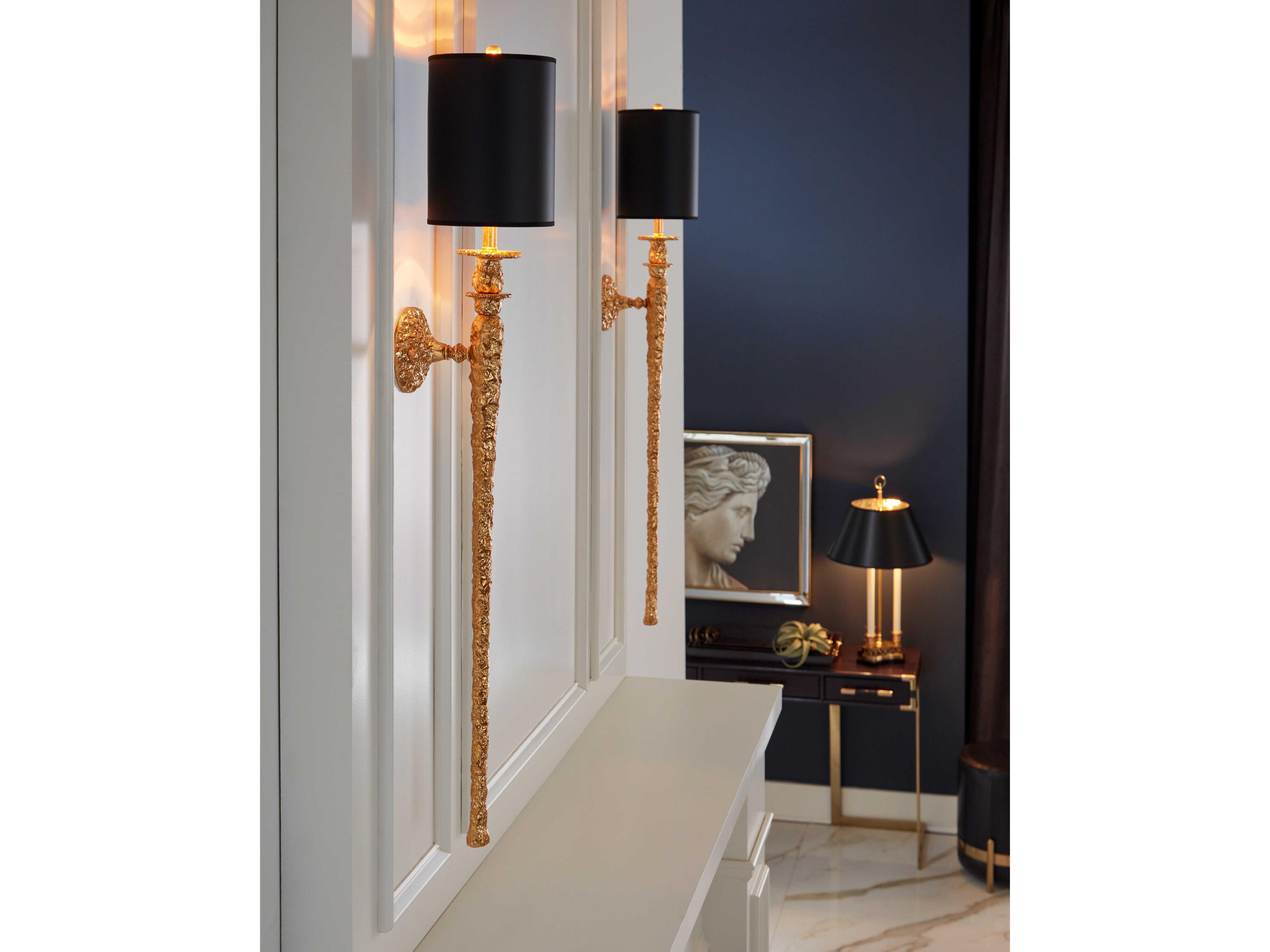 Frederick Cooper Thea Gold Black Paper Brass Table Lamp