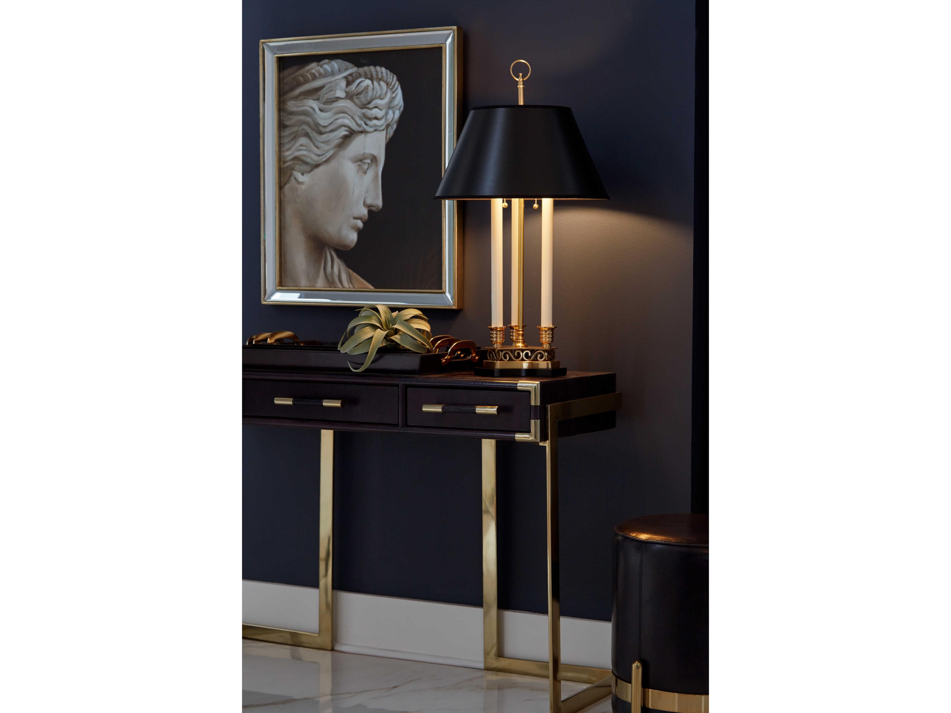 Frederick Cooper Thea Gold Black Paper Brass Table Lamp