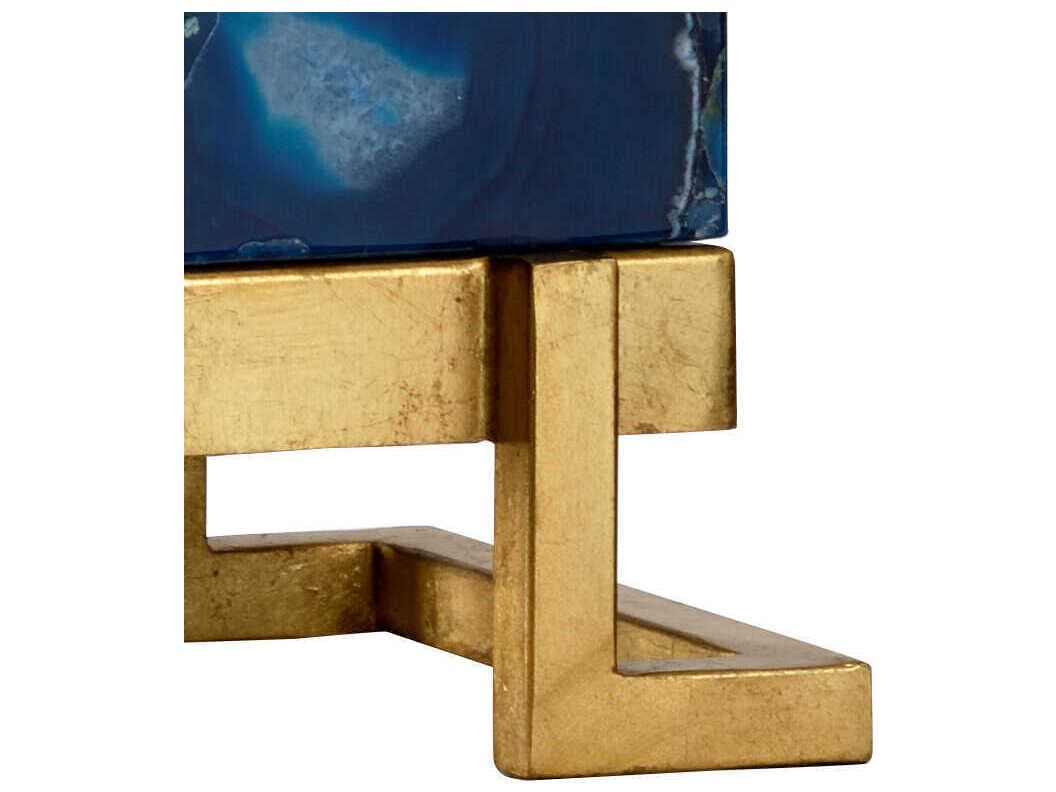 Frederick Cooper Oceans Blue Gold Off White Linen Buffet Lamp