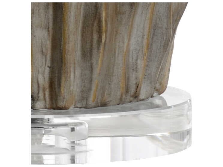 Frederick Cooper Saguaro Gray Taupe Glaze Off White Linen Buffet Lamp