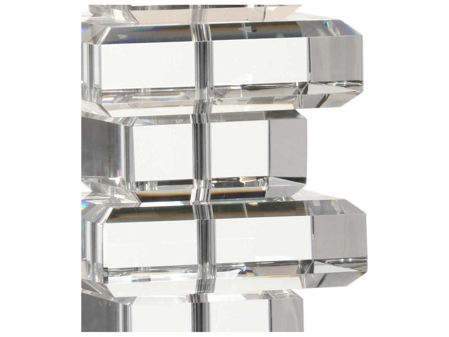 Frederick Cooper Regency Crystal Clear Off White Silk Buffet Lamp