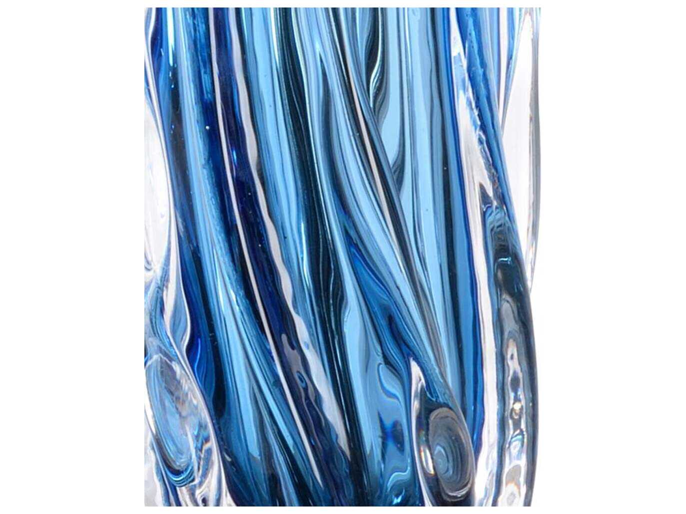 Frederick Cooper Judith Crystal Glass Blue White Linen Clear Buffet Lamp