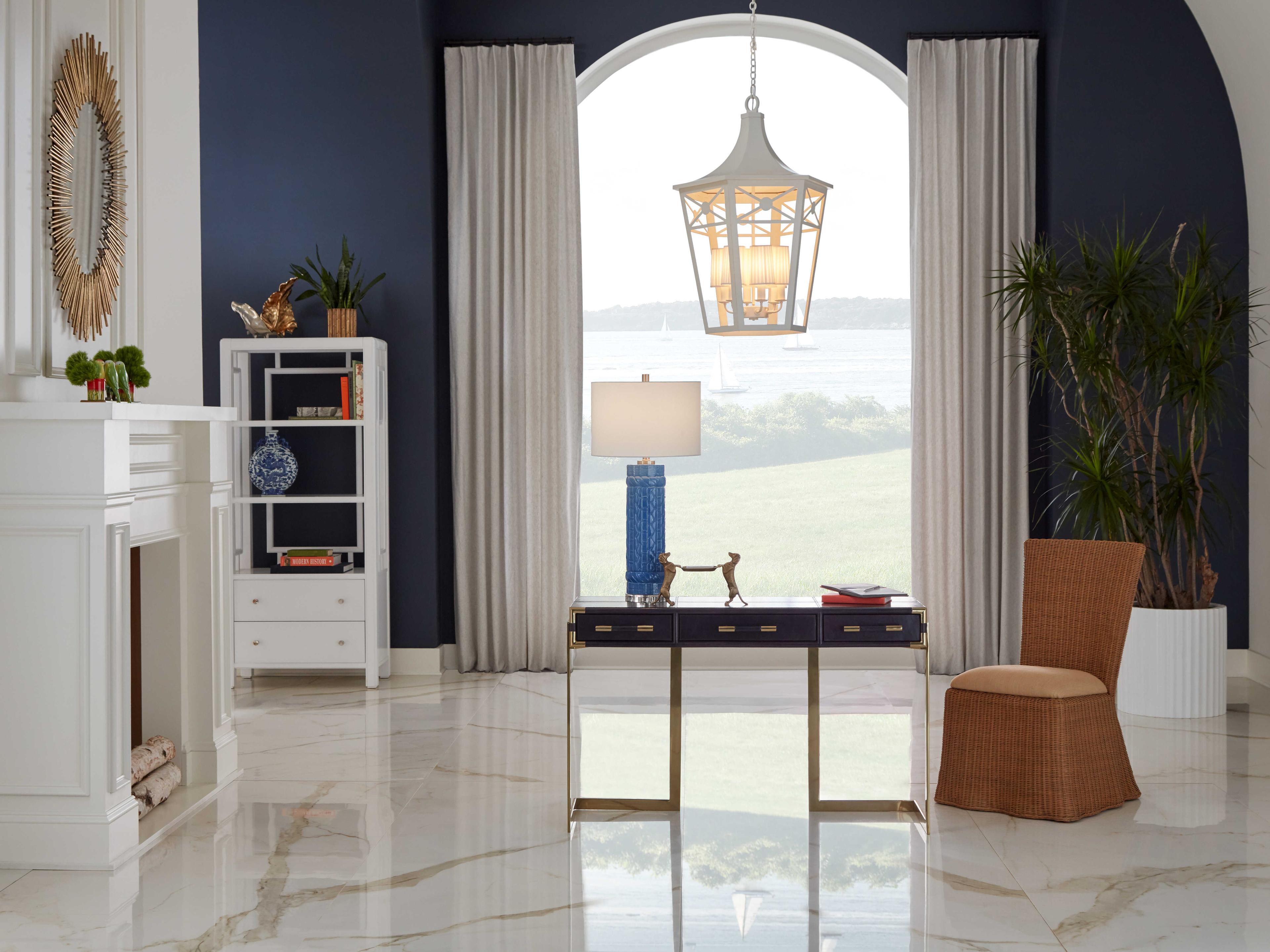 Frederick Cooper 6-Light White Empire Lantern Chandelier