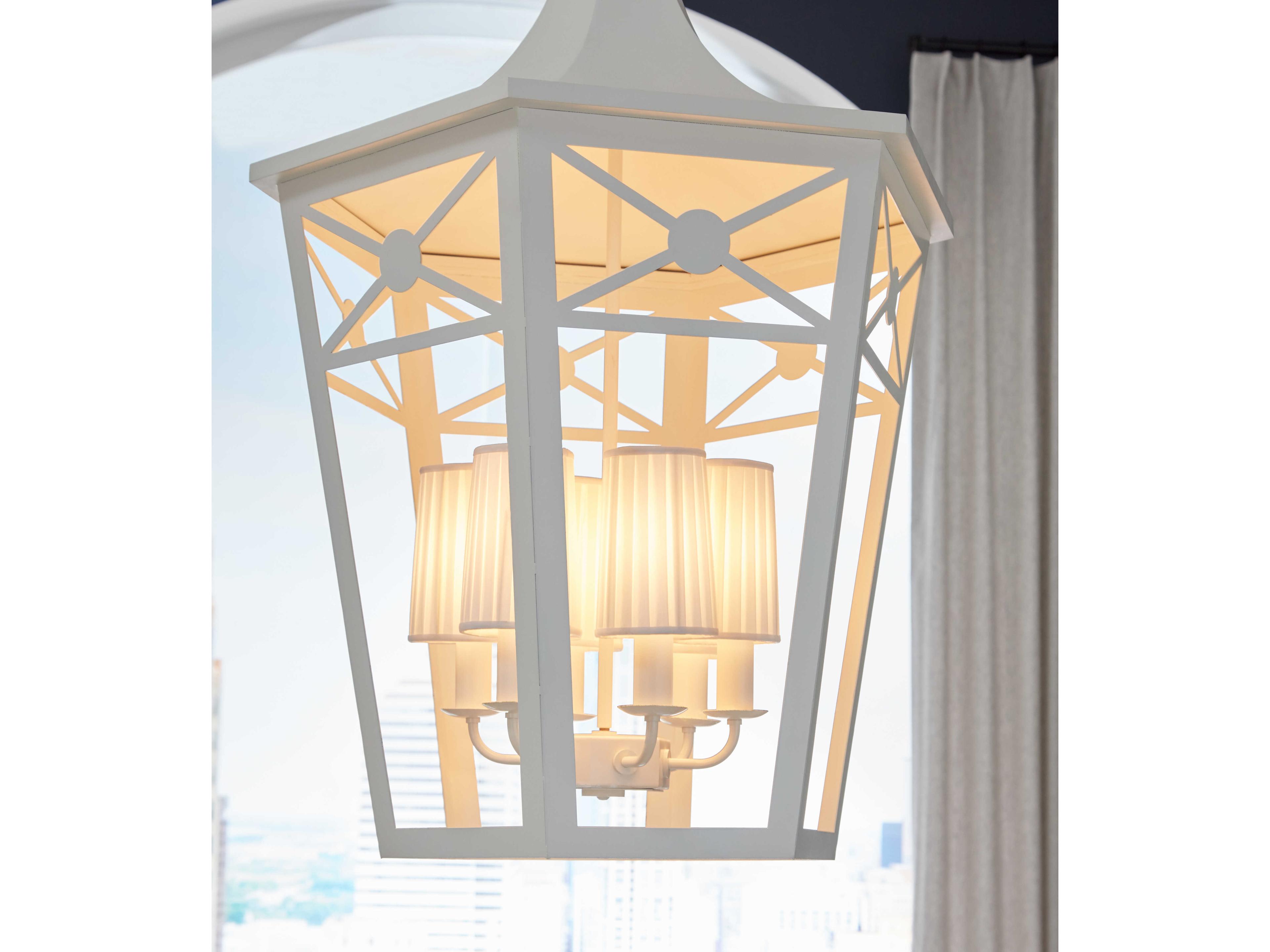 Frederick Cooper 6-Light White Empire Lantern Chandelier