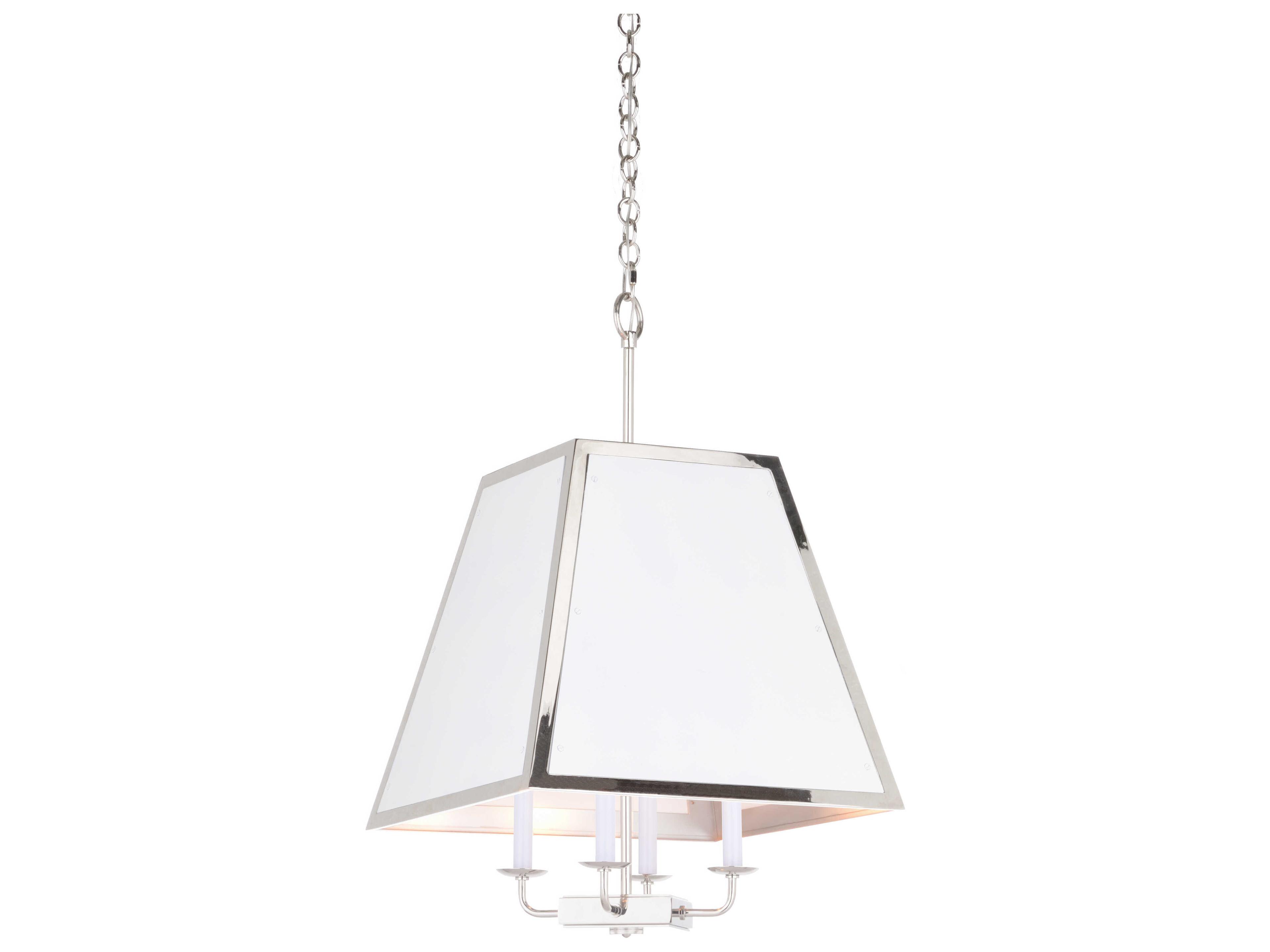 Frederick Cooper 4-Light Polished Nickel Chantilly Lace White Pendant