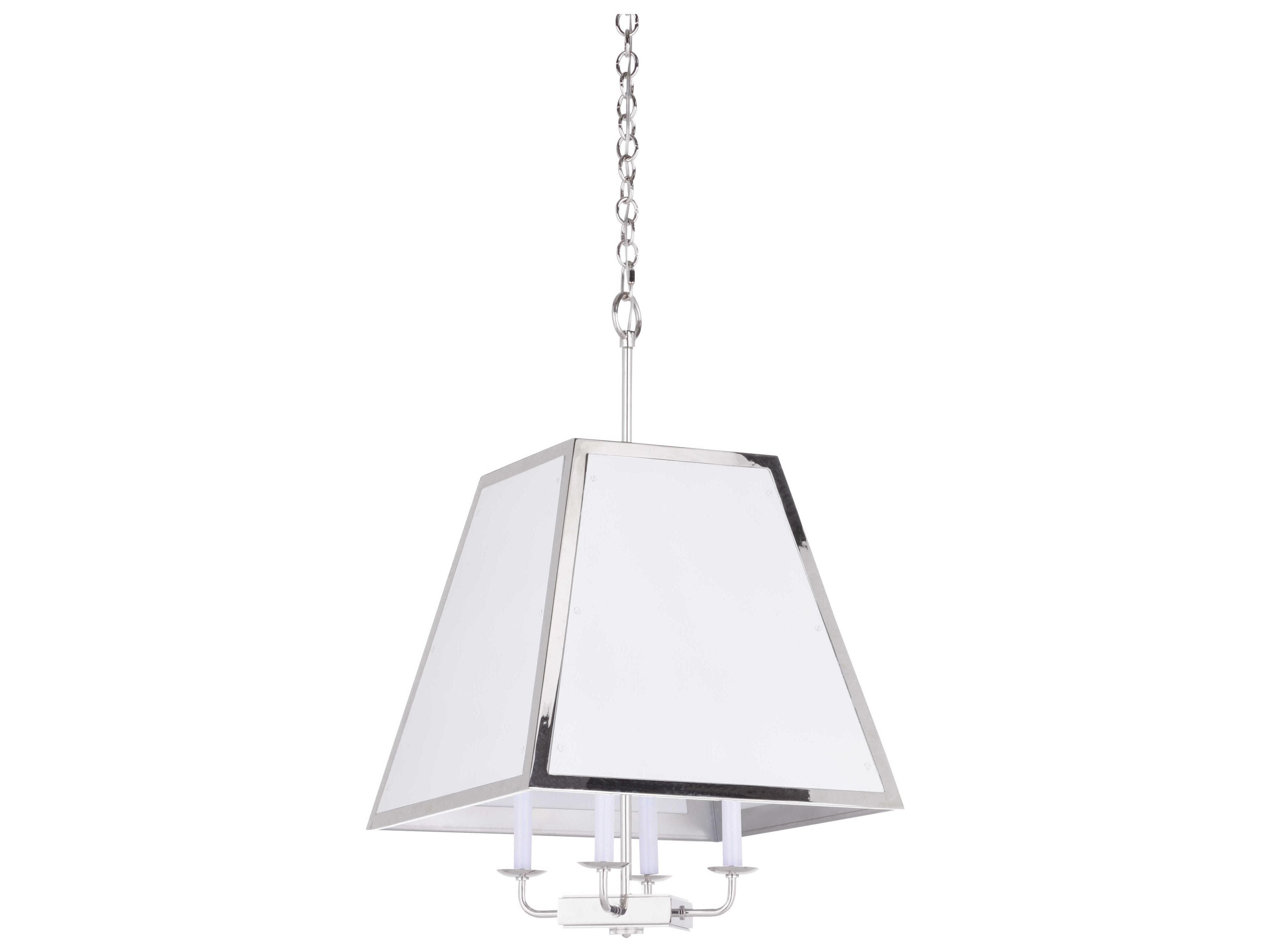 Frederick Cooper 4-Light Polished Nickel Chantilly Lace White Pendant