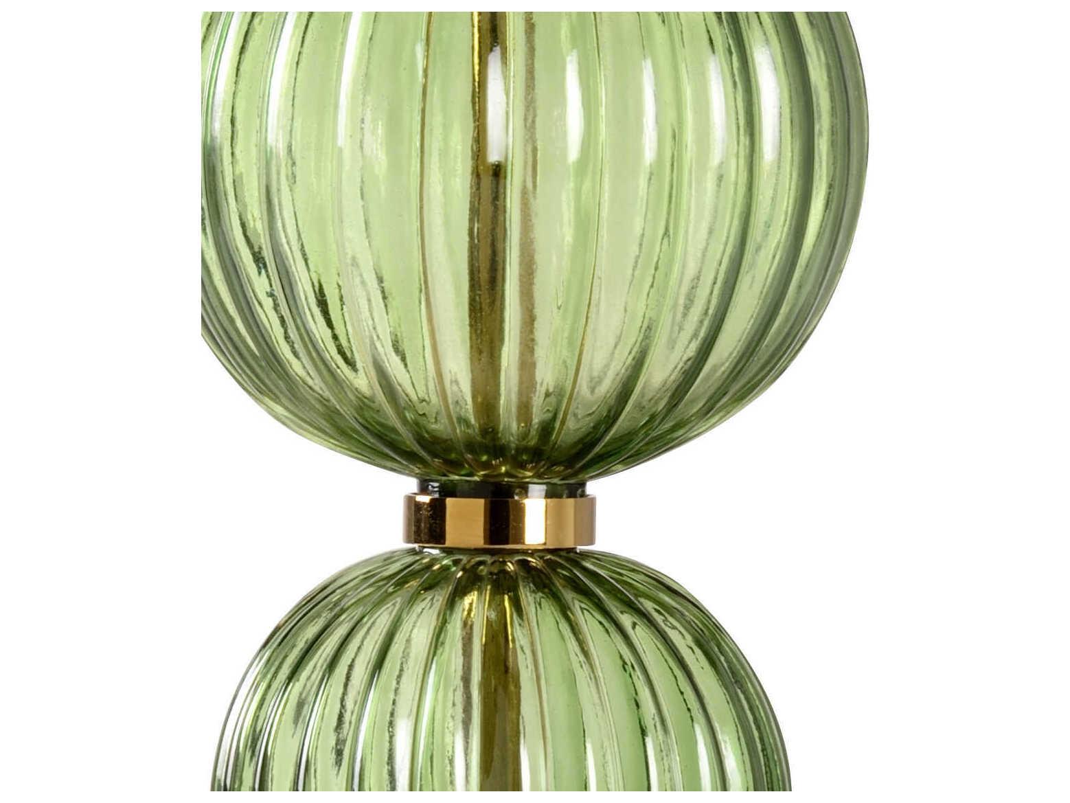 Frederick Cooper Cara Green Gold Off White Silkette Crystal Buffet Lamp