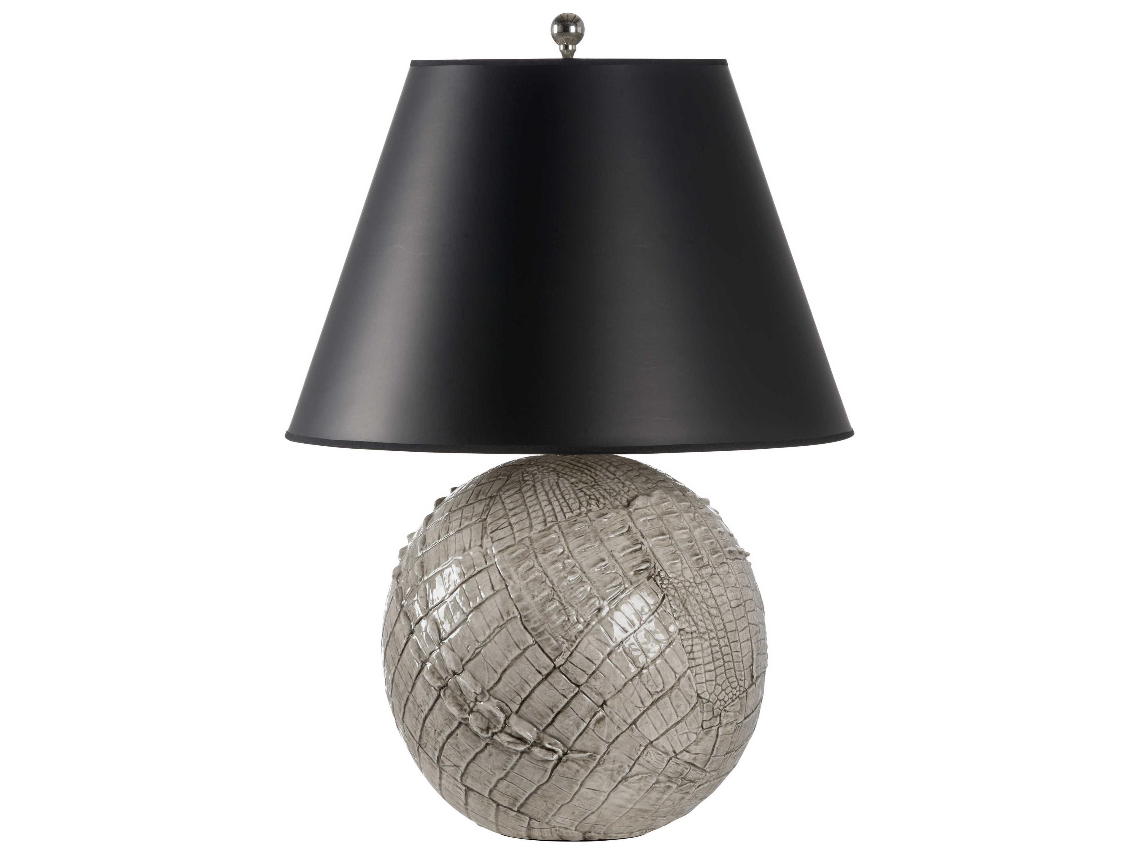 Frederick Cooper Ally Cream Gray Glaze Black Paper Buffet Lamp