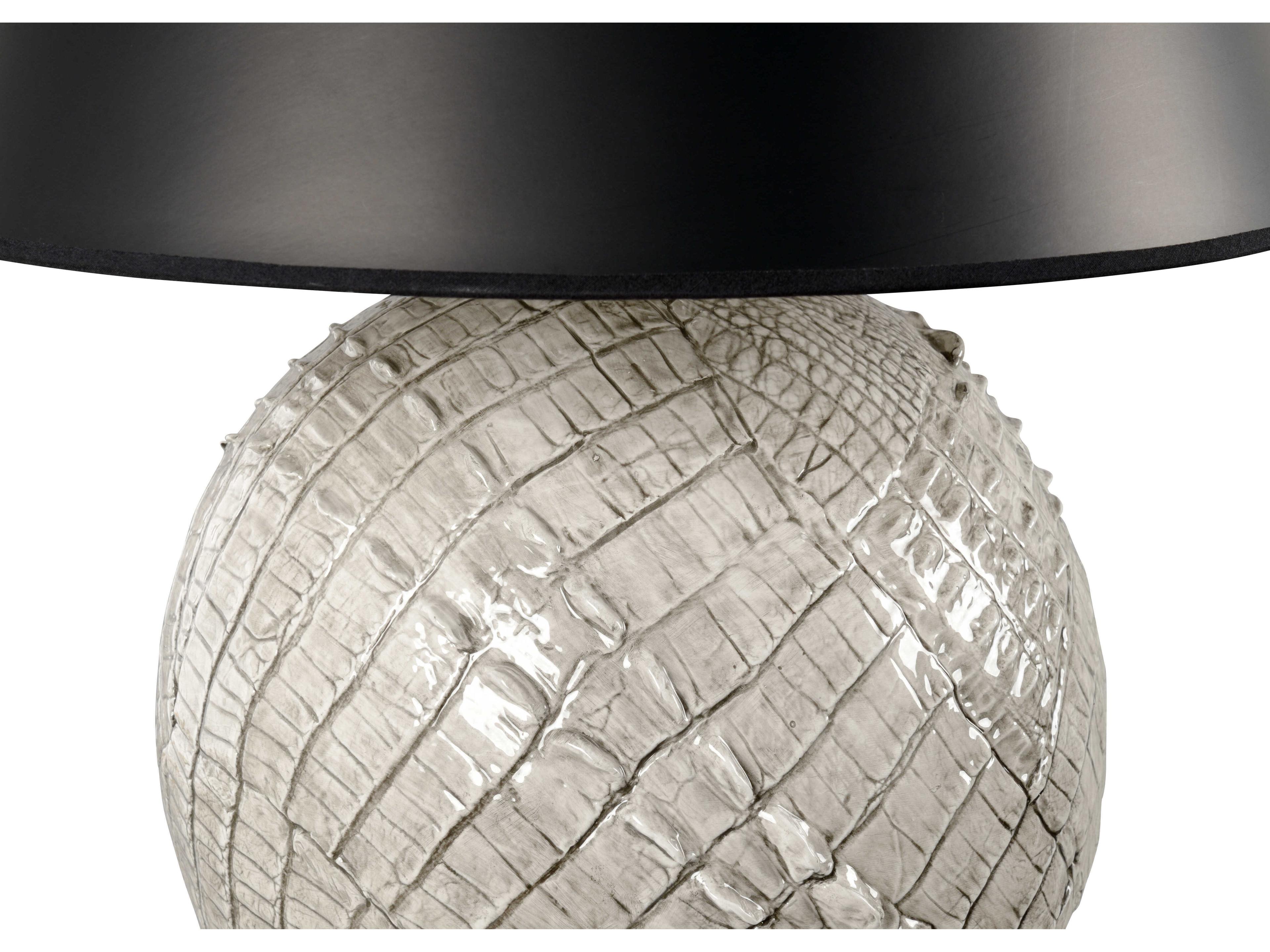 Frederick Cooper Ally Cream Gray Glaze Black Paper Buffet Lamp