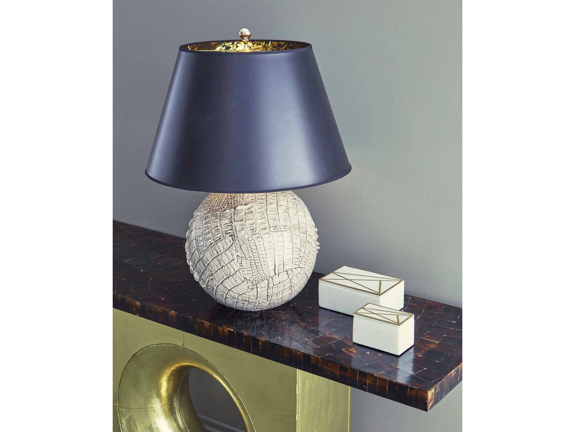 Frederick Cooper Ally Cream Gray Glaze Black Paper Buffet Lamp