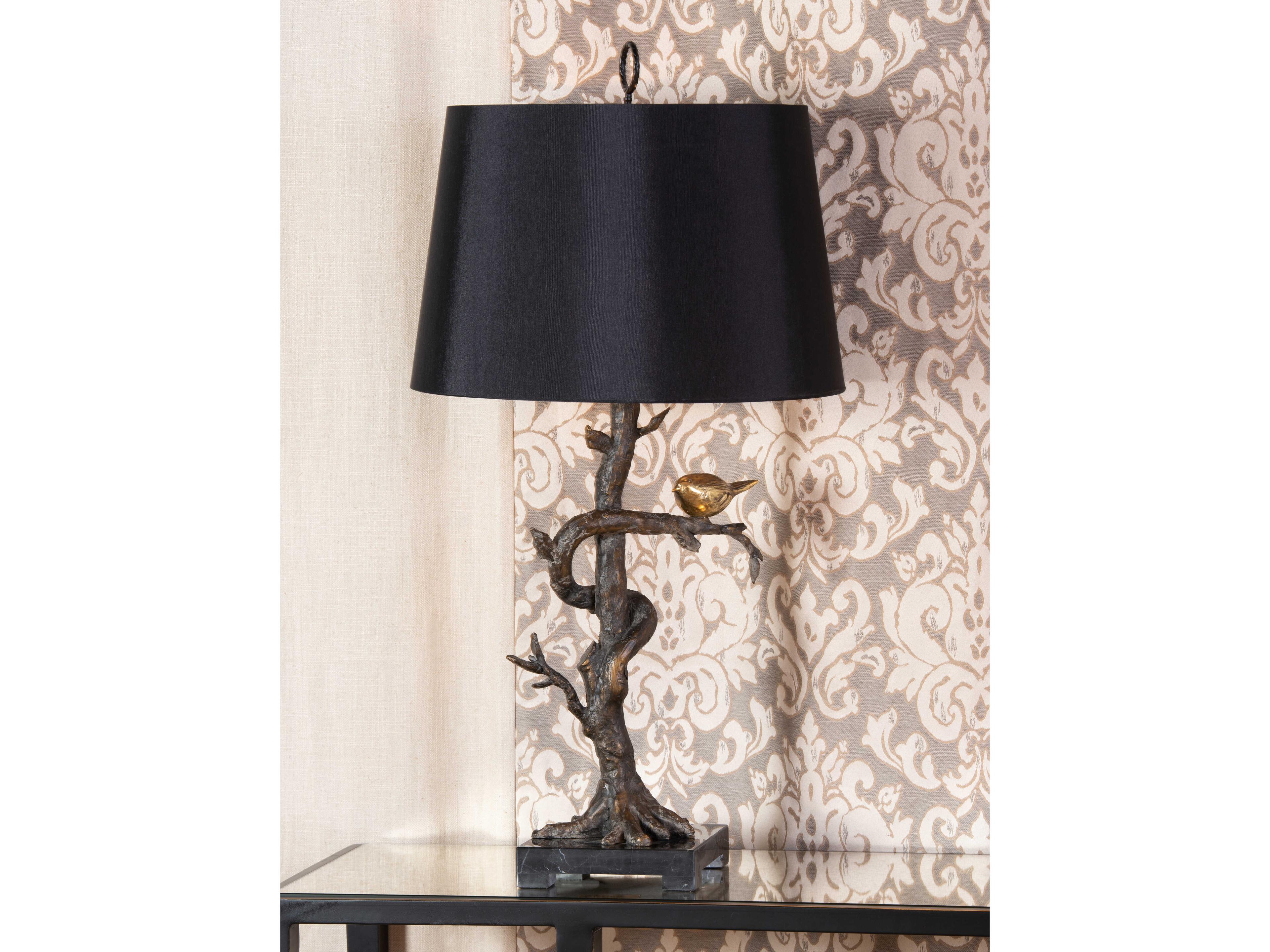 Frederick Cooper Tweet Bronze Gold Black Silkette Buffet Lamp